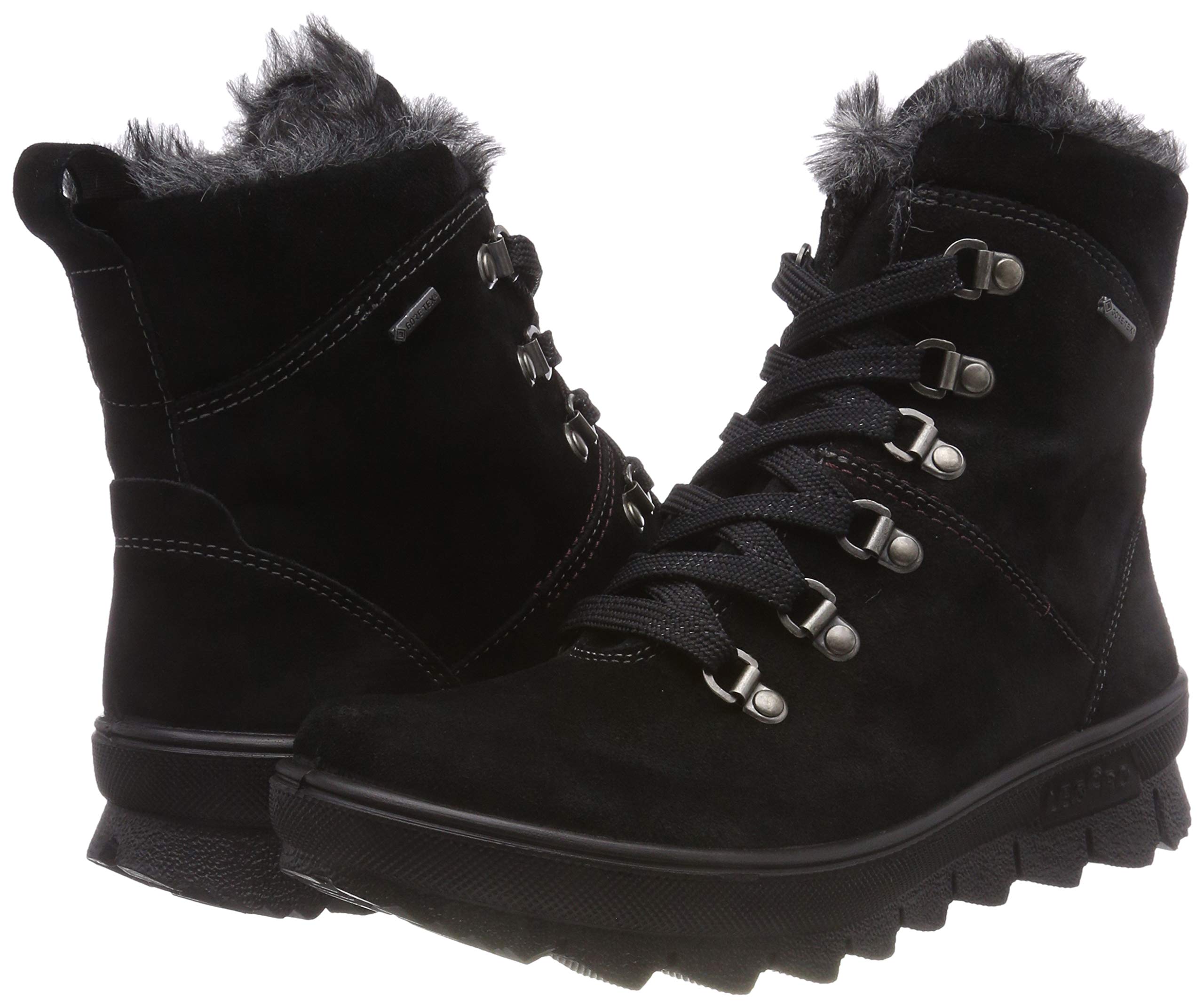 Legero Women's Waterproof Snow Boots - Warm Winter Boots for Women, Black Size 7.5 | Slip-Resistant & Comfortable for Snowy Weather, Outdoor Activities & Winter Travel