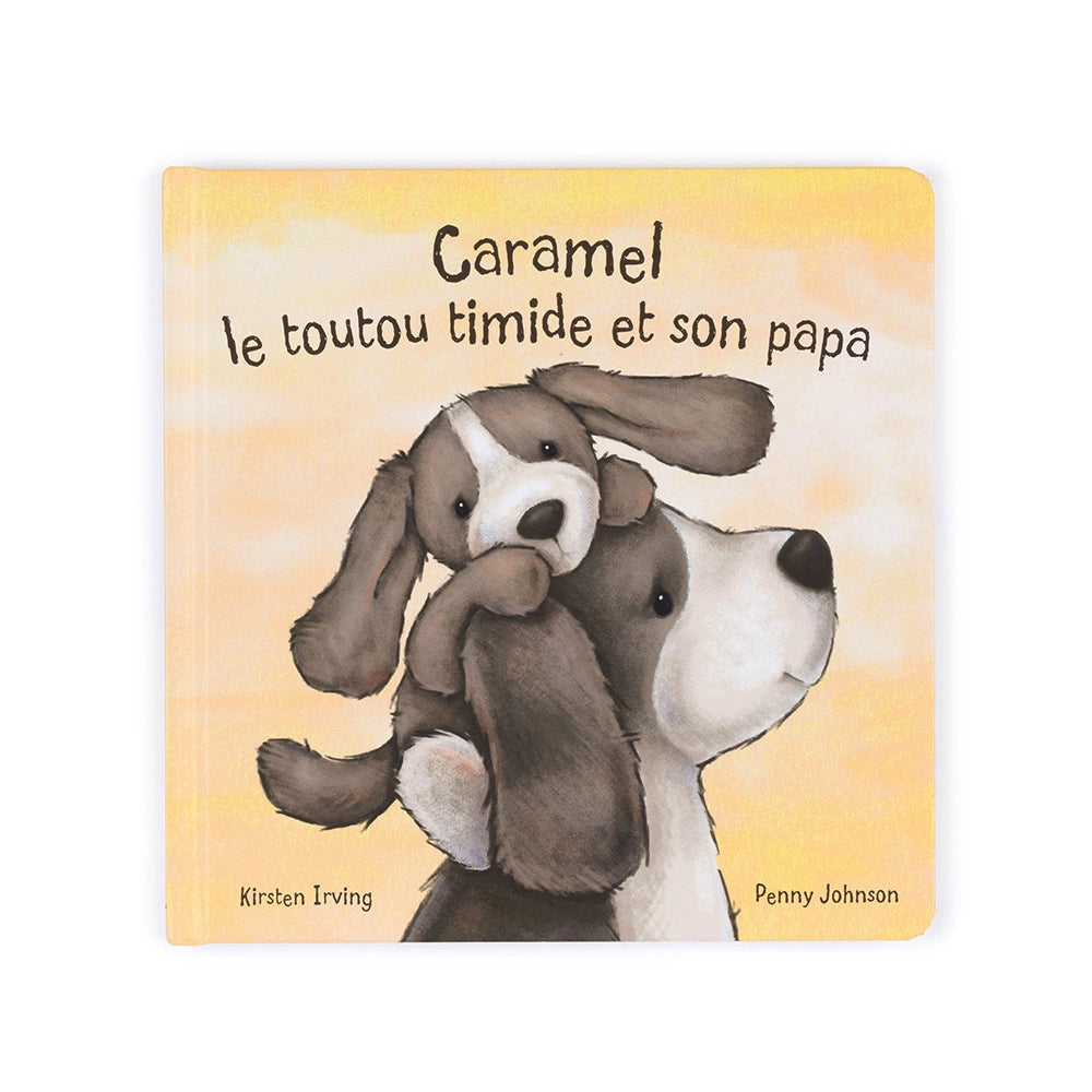 Jellycat Caramel Le Toutou Timide Et Son Papa Book - Soft Plush Toy & Storybook for Kids, Perfect for Bedtime, Playtime, and Gift Giving