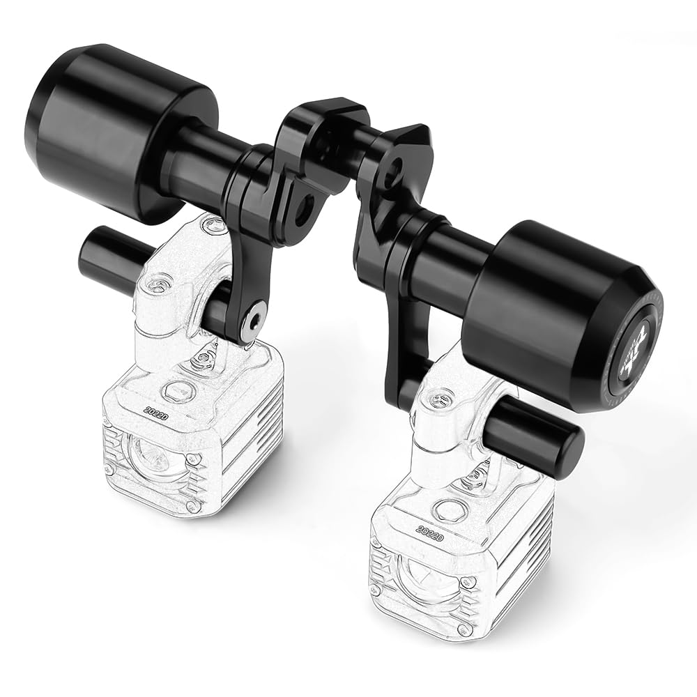 BMW S1000XR Motorcycle Frame Sliders (2020-2023) - Crash Protection Pads with LED Spotlight Bracket | Anti-Collision & Drop Protection | Durable Black Accessories for Adventure Riding & Urban Commuting