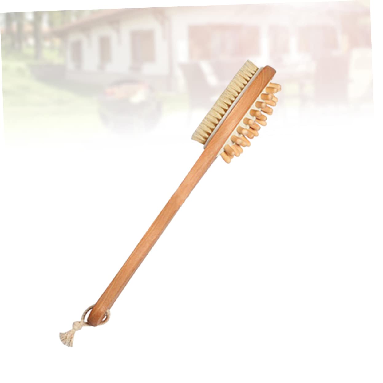 Alipis Exfoliating Body Scrub Brush with Long Handle - Natural Bristles Back Brush for Spa, Bath & Shower - Deep Cleansing & Skin Exfoliation - Perfect for Dry Brushing & Dead Skin Removal