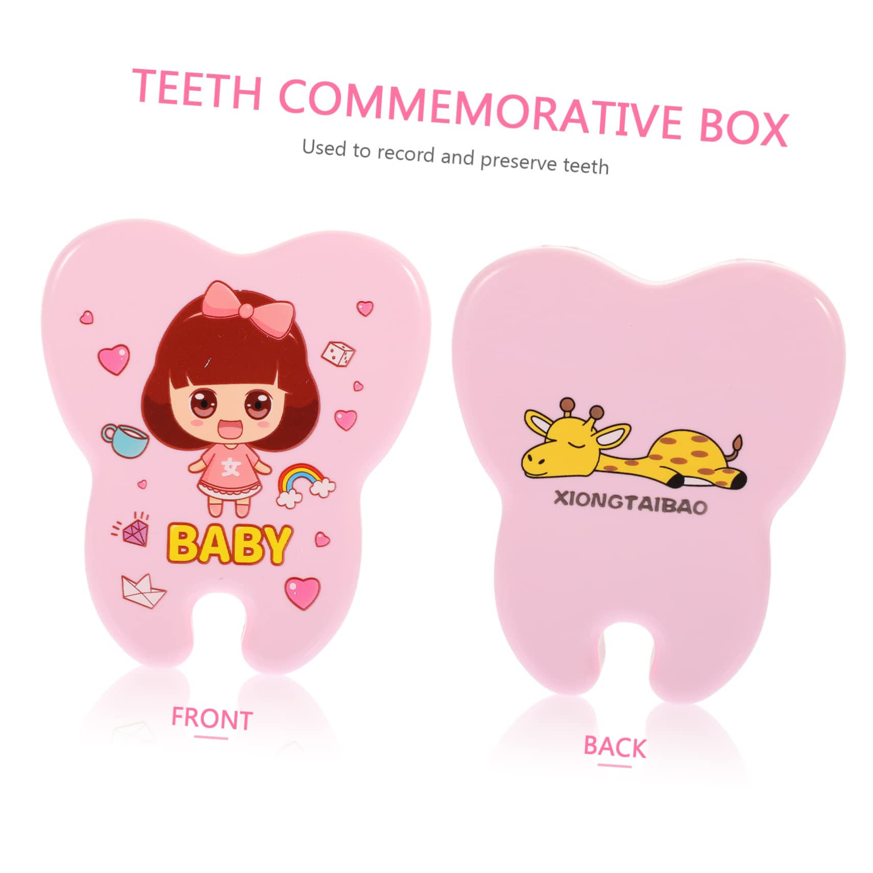 HEMOTON 2-Pack Baby Tooth Keepsake Box - Plastic Tooth Storage Container for Newborns, First Tooth Holder for Boys & Girls (Pink) - Perfect for Preserving Childhood Memories & Milestone Gifts