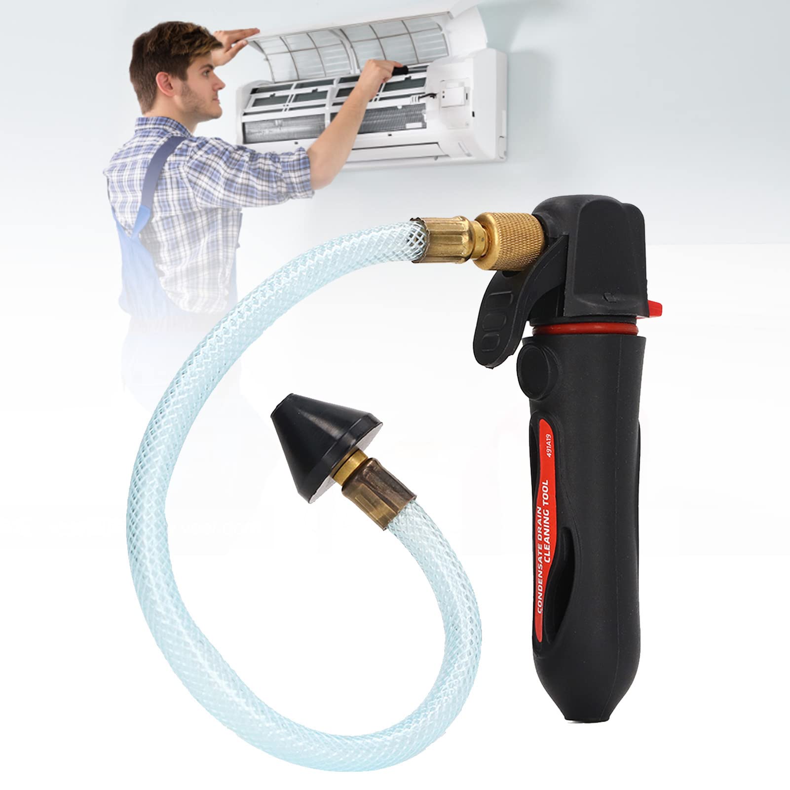 **Flexible HVAC Drain Line Cleaner Tool with CO2 Cartridge - Unclog AC & Air Conditioner Lines - Ideal for Home & Commercial HVAC Maintenance**    *(Use Case: Perfect for clearing stubborn clogs in AC drain lines, HVAC systems, and maintaining optimal airflow in residential or commercial spaces.)*