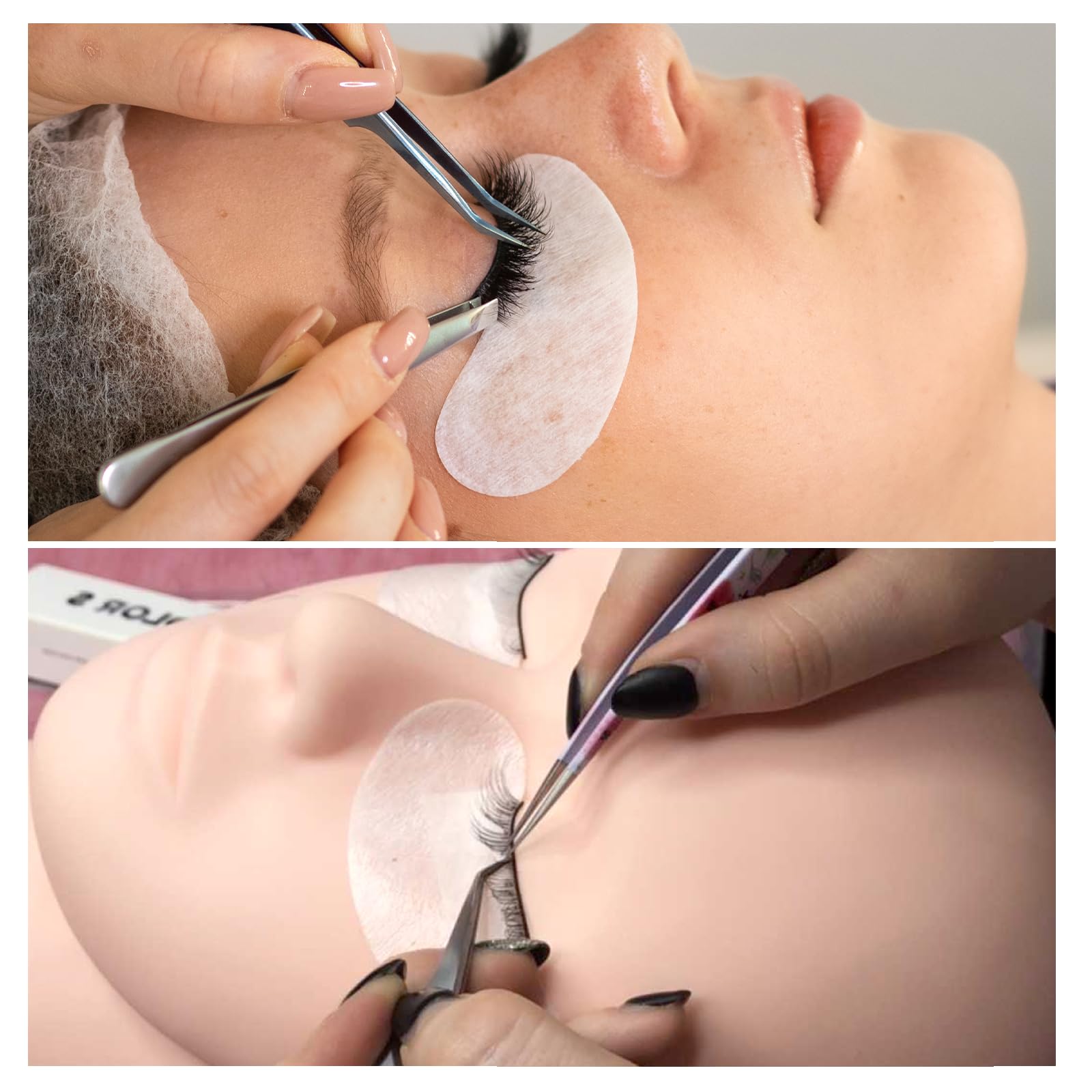 Professional Eyelash Extension Practice Eyelids - 6 Pairs Replaceable Mannequin Eyelids for Lash Training, Perfect for Beginners & Professionals - Salon & Home Use