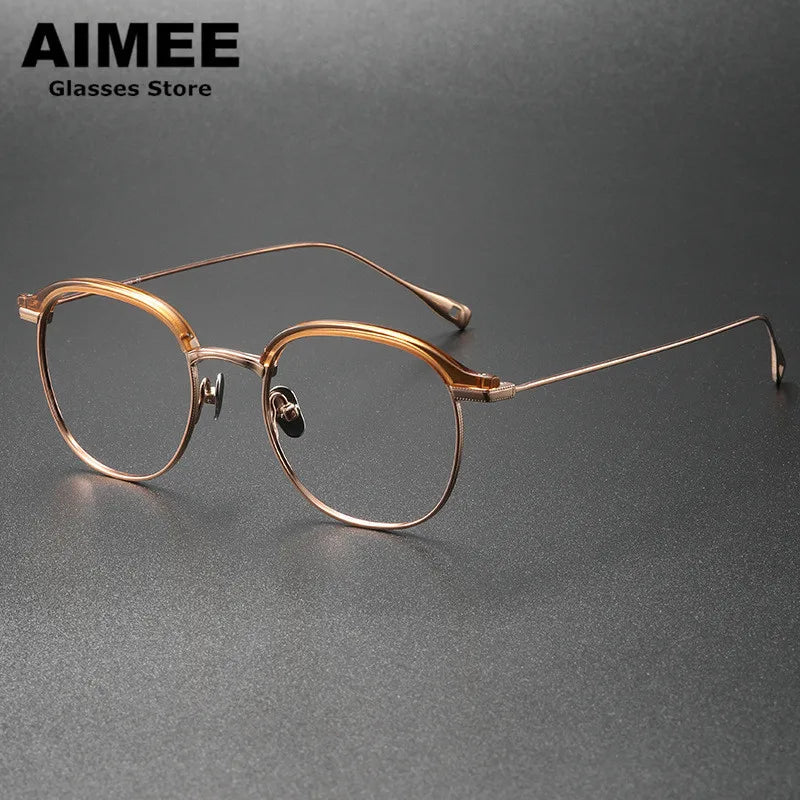 Aimee Unisex Full Rim Oval Titanium Acetate Eyeglasses 913221 - Lightweight & Durable Frame for Men & Women - Perfect for Reading, Working & Everyday Wear