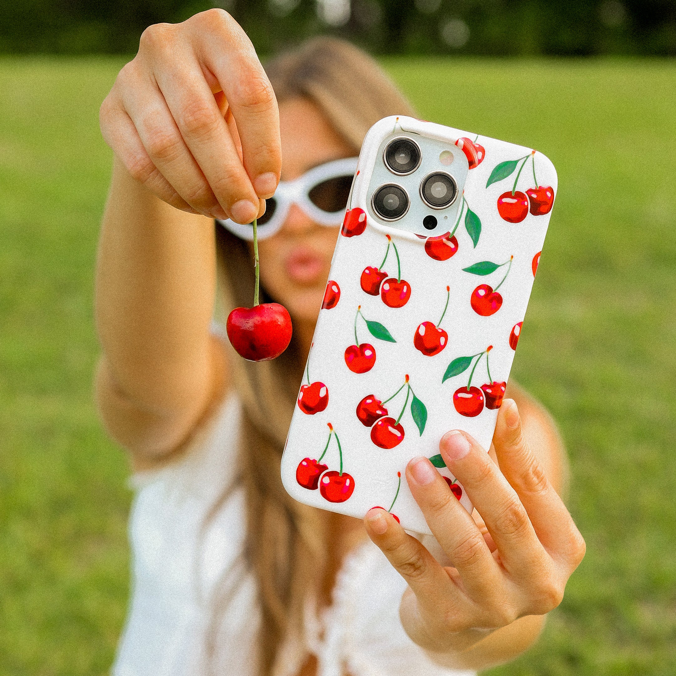 Mon Cheri Cherry iPhone Case - Cute & Durable Phone Cover for iPhone 13/14/15 - Perfect for Everyday Use, Travel & Gifts