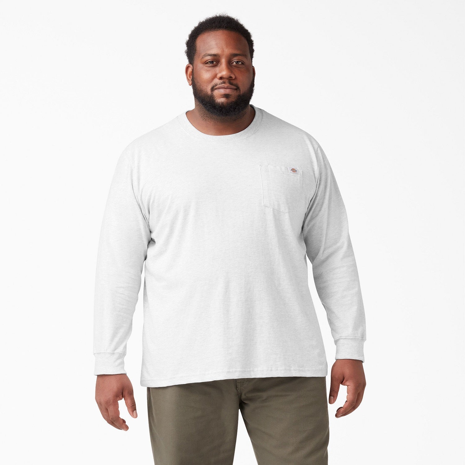 Dickies Men's Heavyweight Long Sleeve Crew Neck T-Shirt - Durable Workwear for Construction, Landscaping & Outdoor Activities