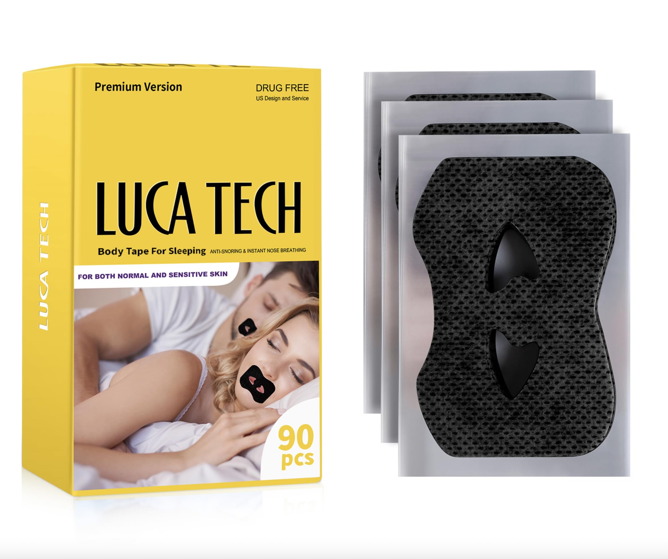 90 Pack Body Tape - Premium Hypoallergenic Fabric Tape for Men & Women | Breathable Micropore Medical Grade Adhesive | Pain-Free Removal | 3 Month Supply | Perfect for Wardrobe Fixes, Sports Support & Medical Use
