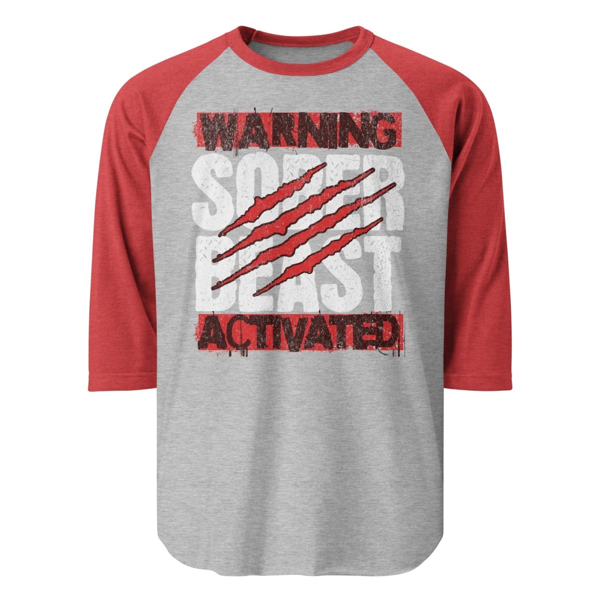 High-Quality Sober Beast Activated 3/4 Sleeve Raglan Shirt for Men & Women | Comfortable Baseball Tee for Casual Wear, Gym & Street Style