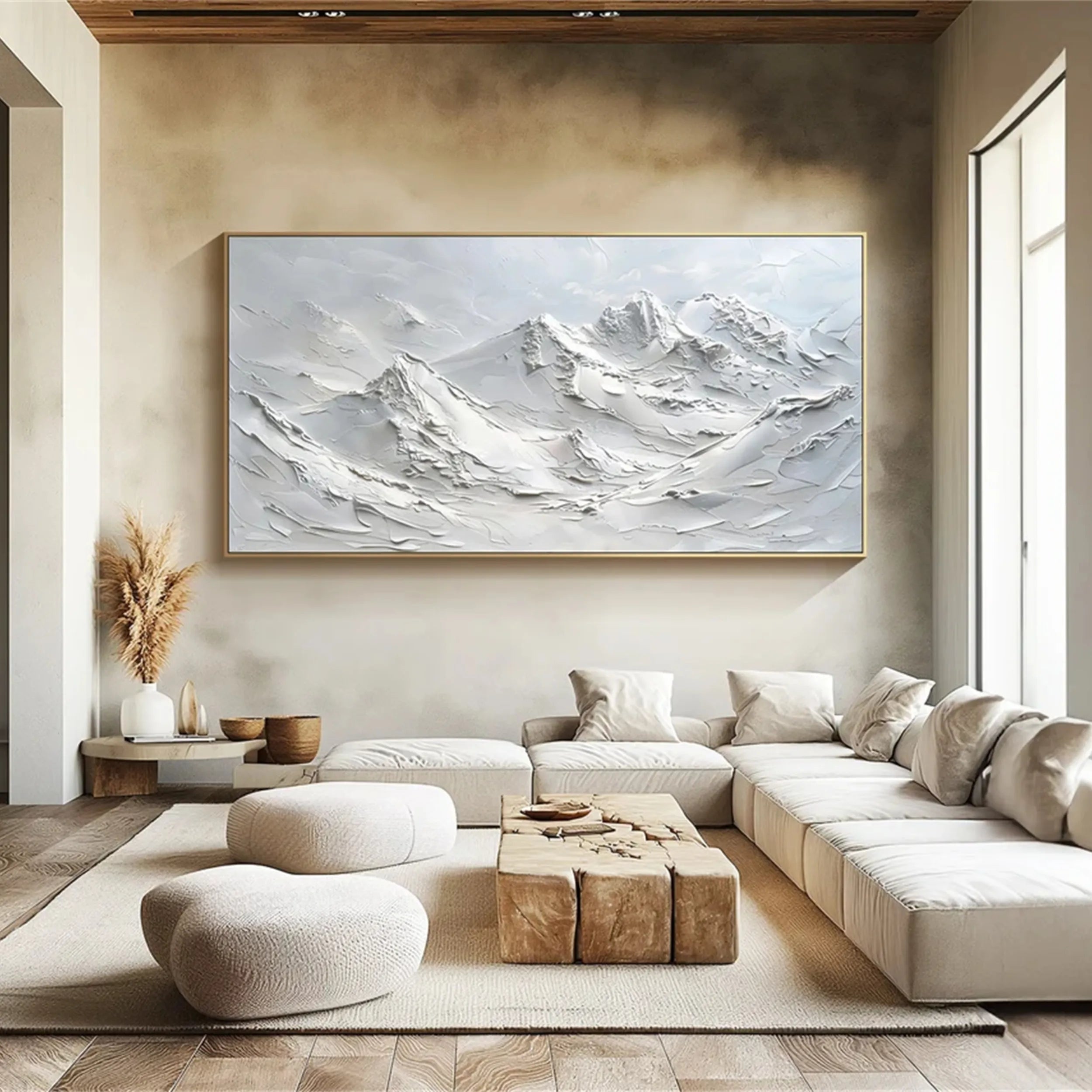 White Minimalist Textured Painting Canvas - Premium Art Canvas for Acrylic & Oil Painting - Perfect for Home Decor, Office Wall Art & DIY Projects | #MM240