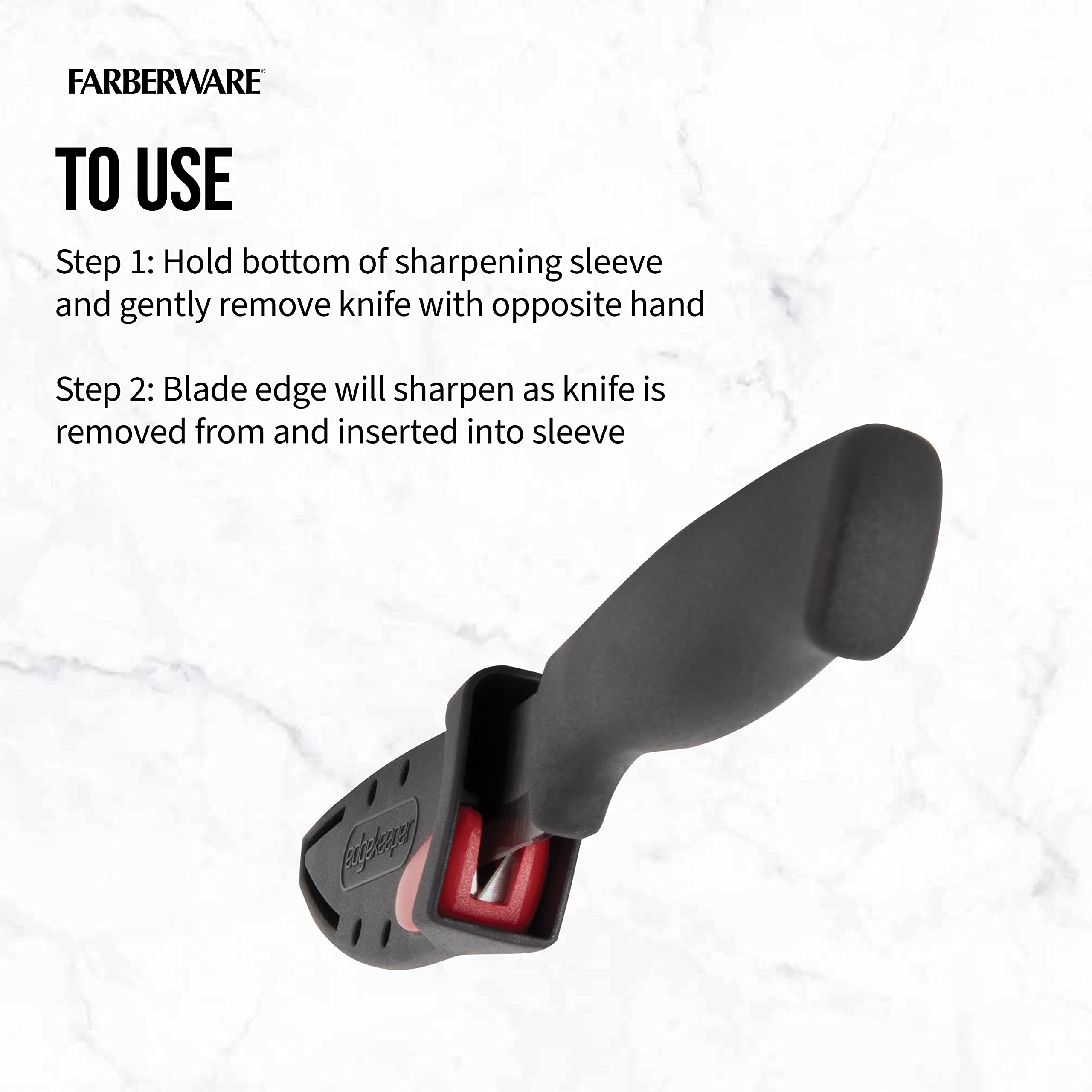 Farberware Edgekeeper 3.5-Inch Paring Knife - Self-Sharpening Blade Cover, High Carbon Stainless Steel Kitchen Knife with Ergonomic Handle - Razor Sharp Precision for Peeling, Slicing & Food Prep - Perfect for Fruits, Vegetables & Detailed Cutting Tasks