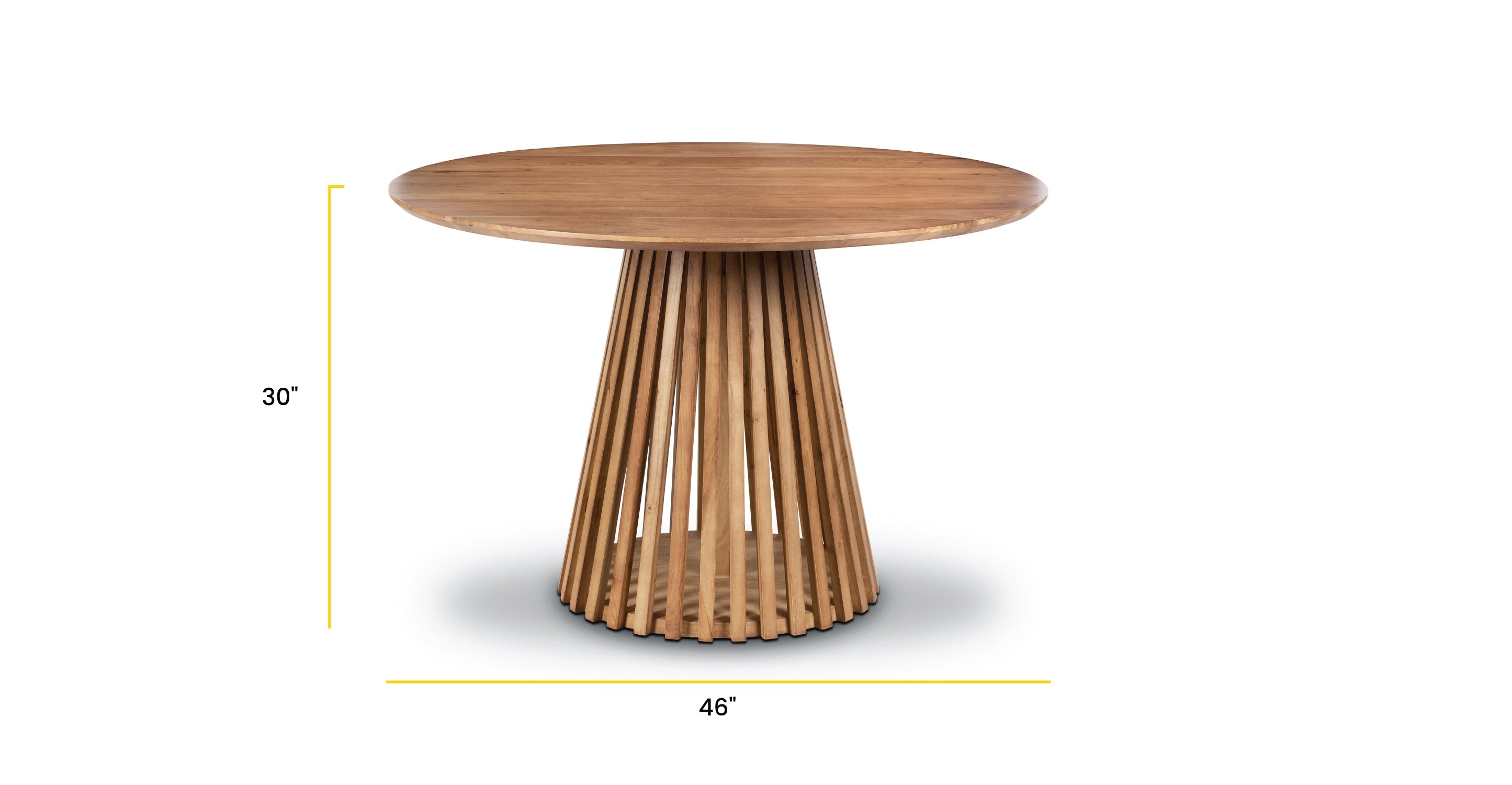 Gigi 46-Inch Round Dining Table - Modern Wood Kitchen Table for Small Spaces, Breakfast Nook & Cozy Family Meals