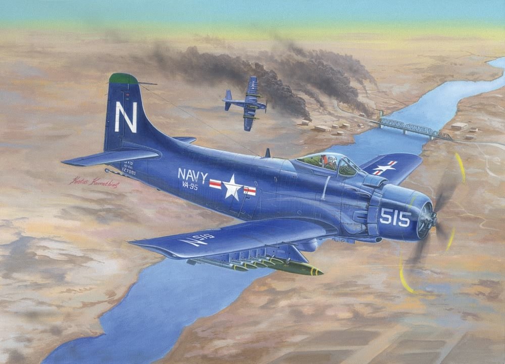 Trumpeter 1/32 Scale A-1D Skyraider US Navy Aircraft Model Kit - Perfect for Military Collectors, Aviation Enthusiasts & Scale Model Builders