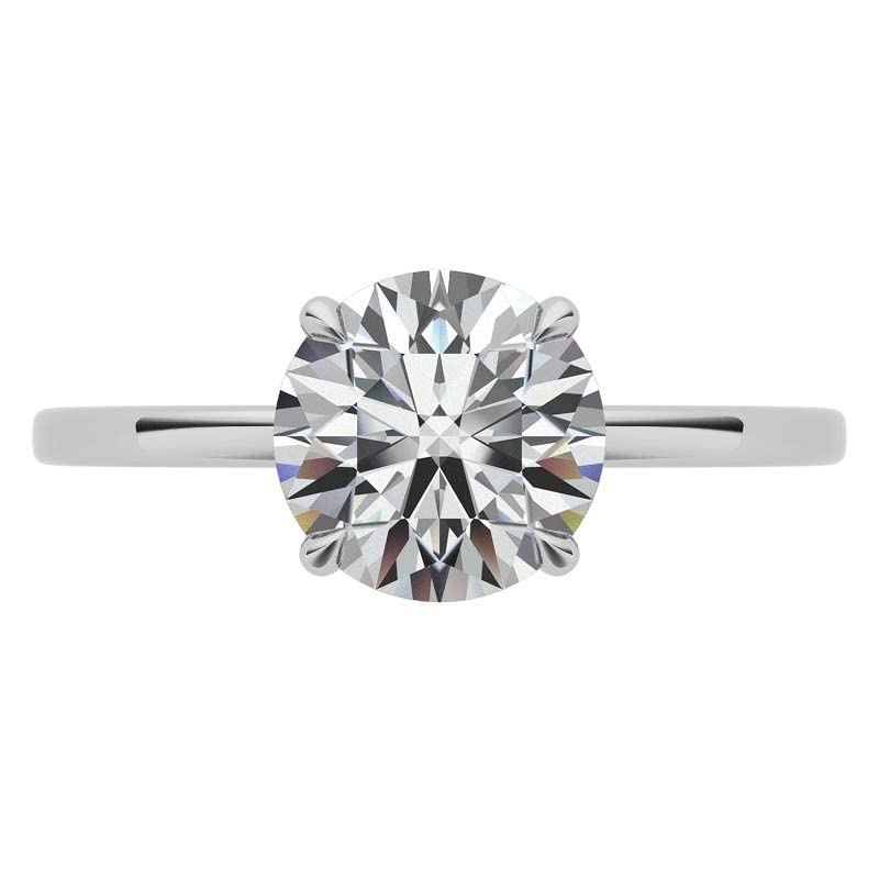 Solid Gold Moissanite Engagement Ring - 925 Silver, 10K/14K/18K Gold Options - 2 Carat Round Cut Solitaire with Hidden Halo - Handmade Wedding Band for Women - Anniversary & Proposal Gift - Perfect for Bridal Jewelry, Valentine's Day & Special Occasions