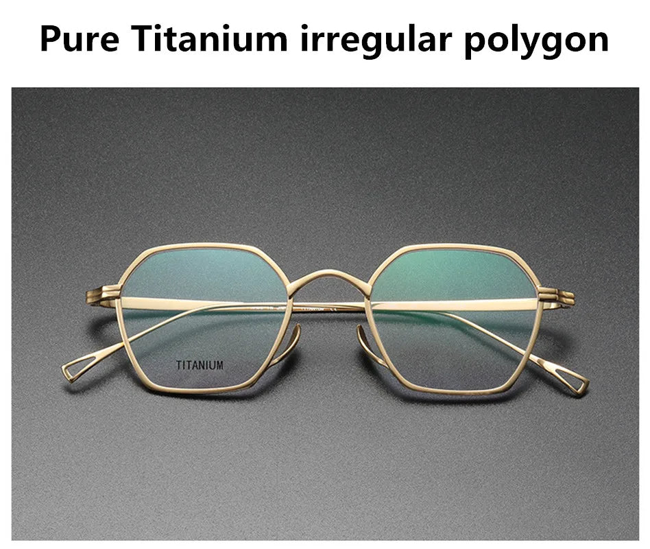 Aimee Unisex Full Rim Polygon Titanium Eyeglasses Frame 11130 - Lightweight Durable Glasses for Work, Reading & Fashion