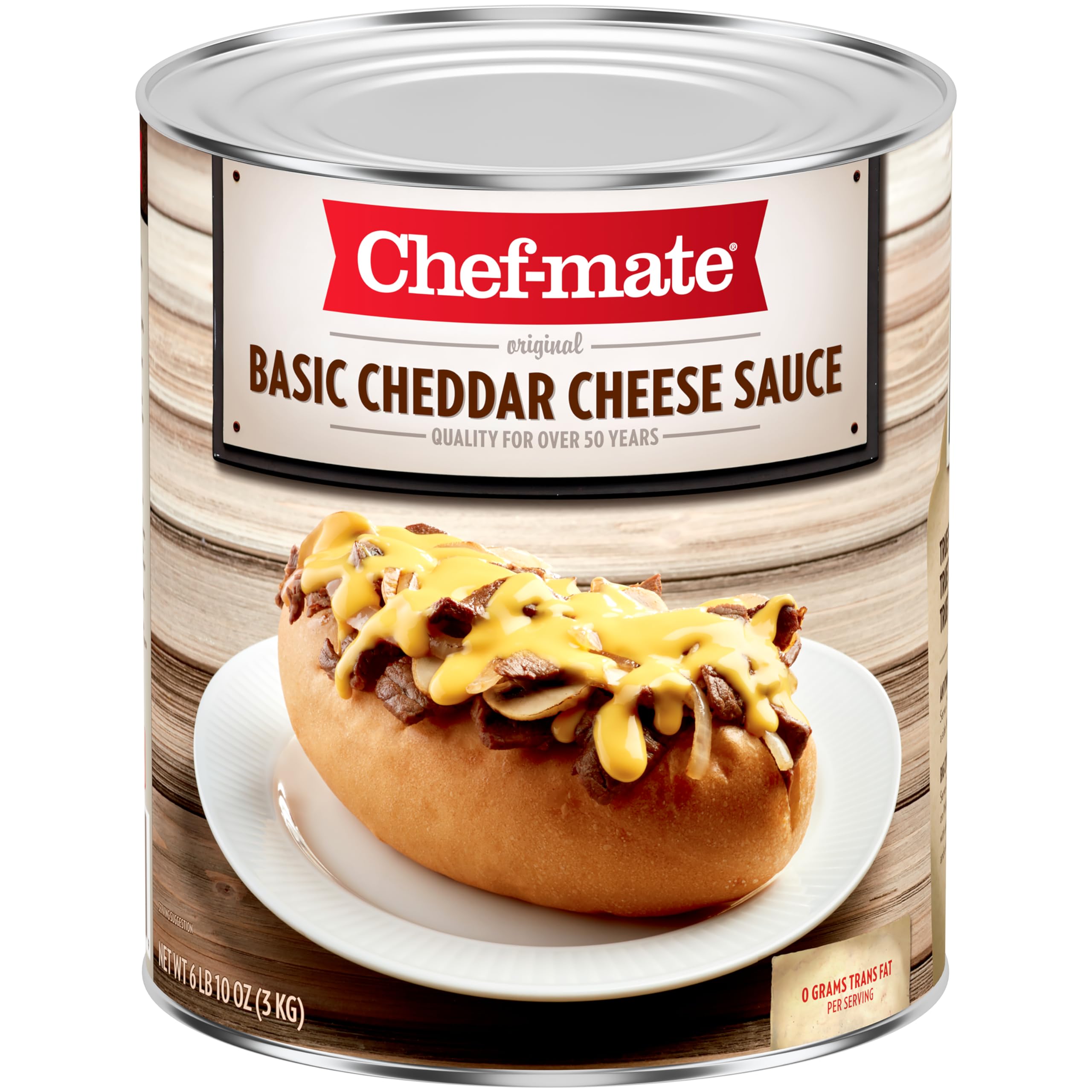 Chef-mate Basic Cheddar Cheese Sauce - 6 lb 10 oz (#10 Can Bulk) | Premium Canned Cheese for Mac and Cheese, Nachos & Cooking | Restaurant-Quality Bulk Cheese Sauce for Easy Meal Prep