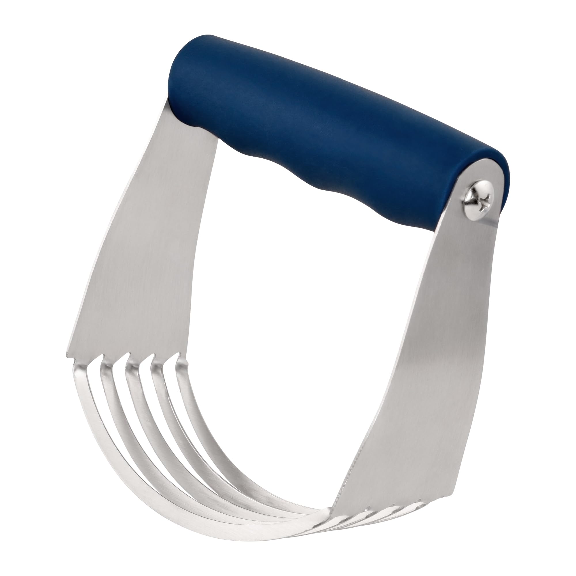 Premium Stainless Steel Dough Blender with Non-Slip Blue Handle - Perfect for Cutting, Blending Dough, Mashing Fruits, and Mixing Dry Ingredients - Ideal for Baking, Pastry Making, and Kitchen Prep