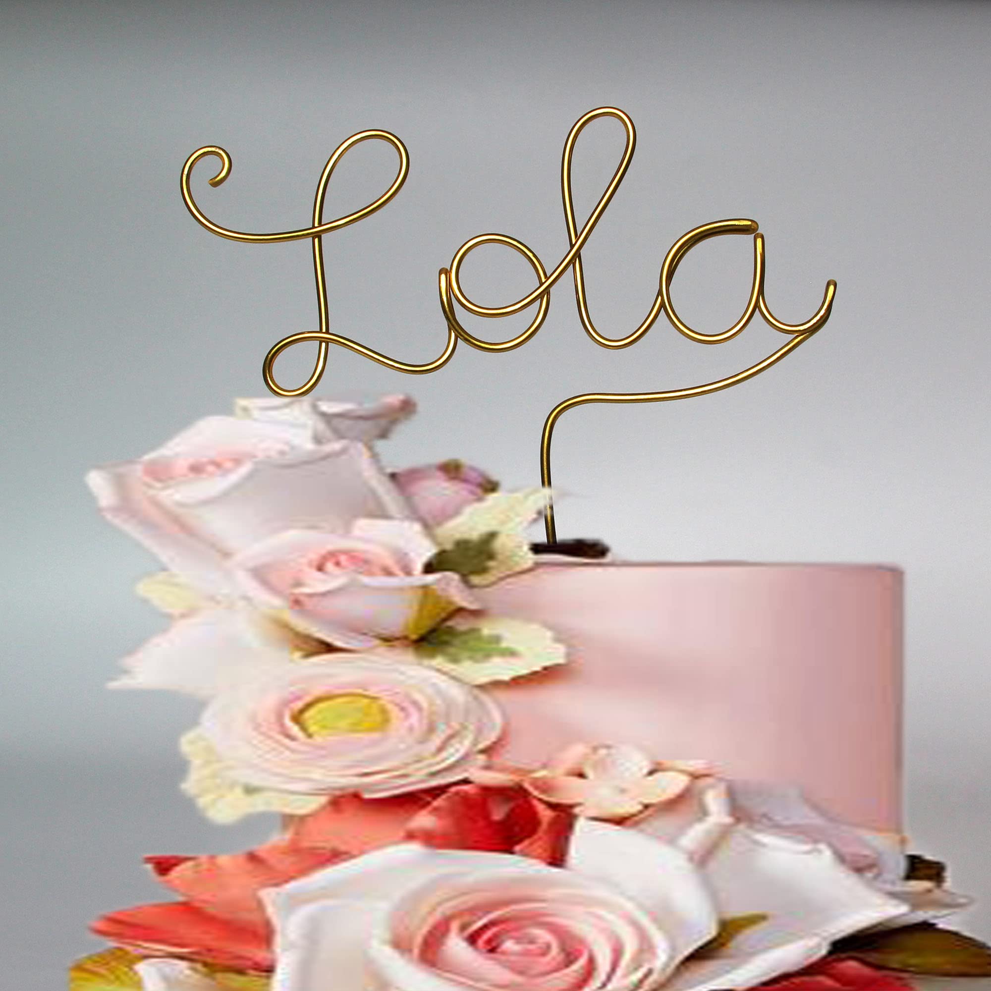 Custom Personalized Name Cake Topper - Birthday, Wedding, Baby Shower Decorations - Elegant Wire Cake Topper for Special Occasions - Perfect for Anniversary, Graduation & Celebration Cakes