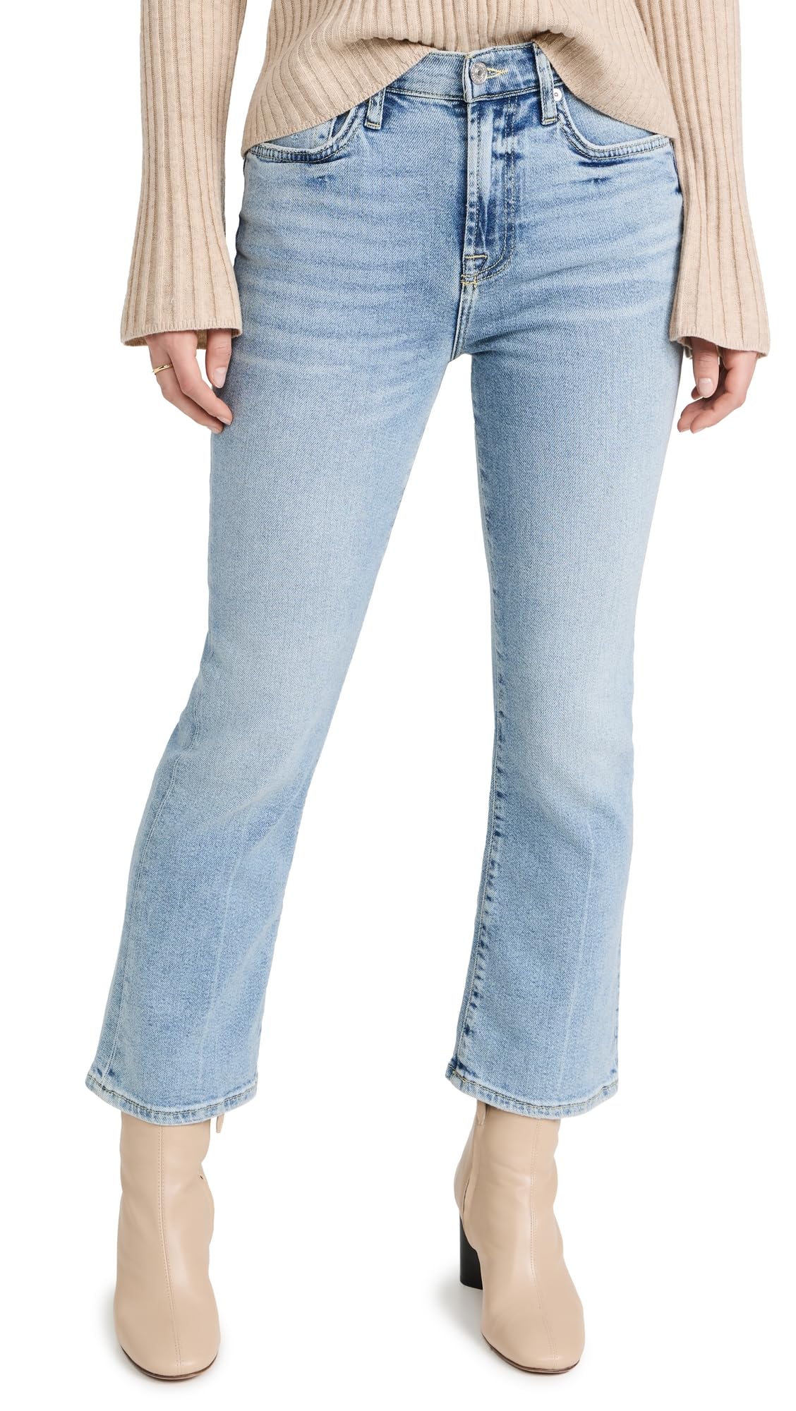 7 For All Mankind Women's High Waist Slim Kick Fit Jeans - Must Wash Denim | Comfortable Stretch Skinny Jeans for Casual Wear & Night Out
