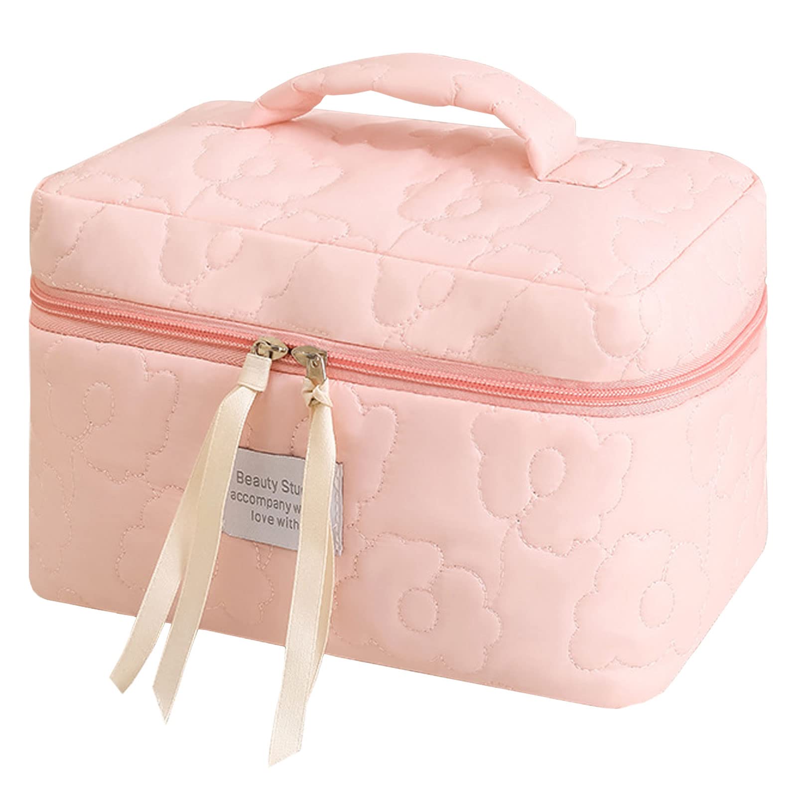 FIYUK Large Cosmetic Bag - Waterproof Makeup Storage Organizer for Travel, Gym & Daily Use | Perfect for Toiletries, Brushes & Beauty Essentials