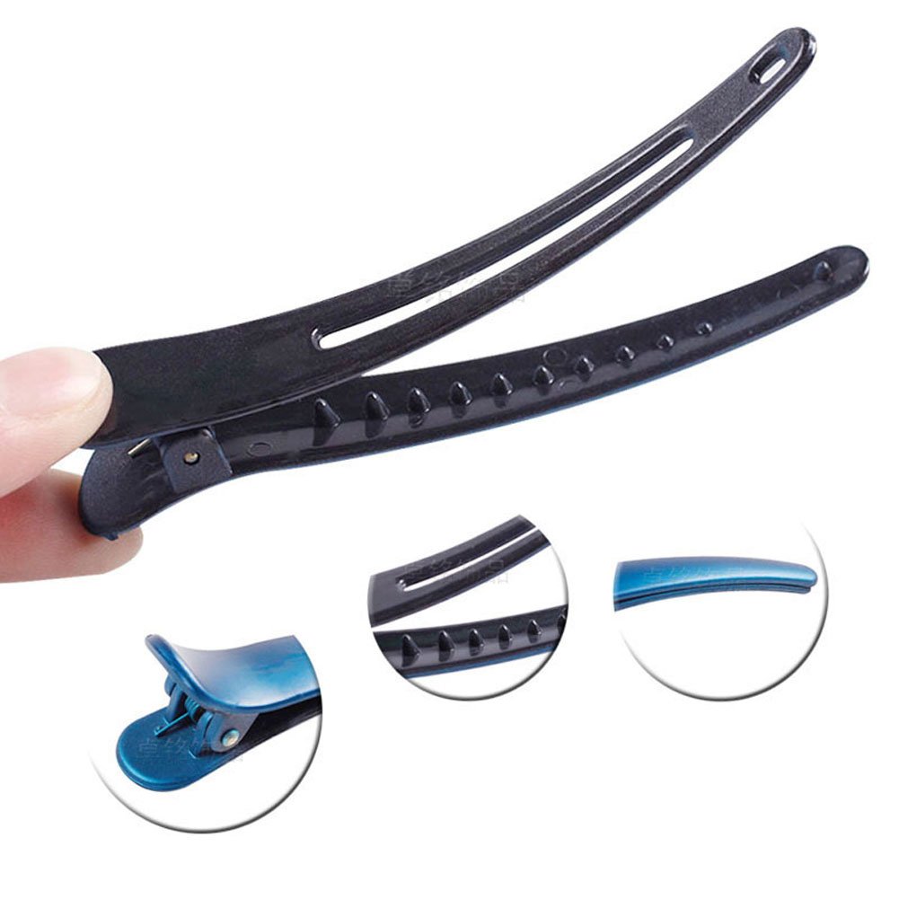 12PCS Professional Hair Barrettes Duck Bill Teeth Hair Clips - Non-Slip Band Clips for Salon & Home Use - Multicolor Plastic/Metal Alligator Bows (4.9CM) - Perfect for Styling, Braiding & Securing Hair