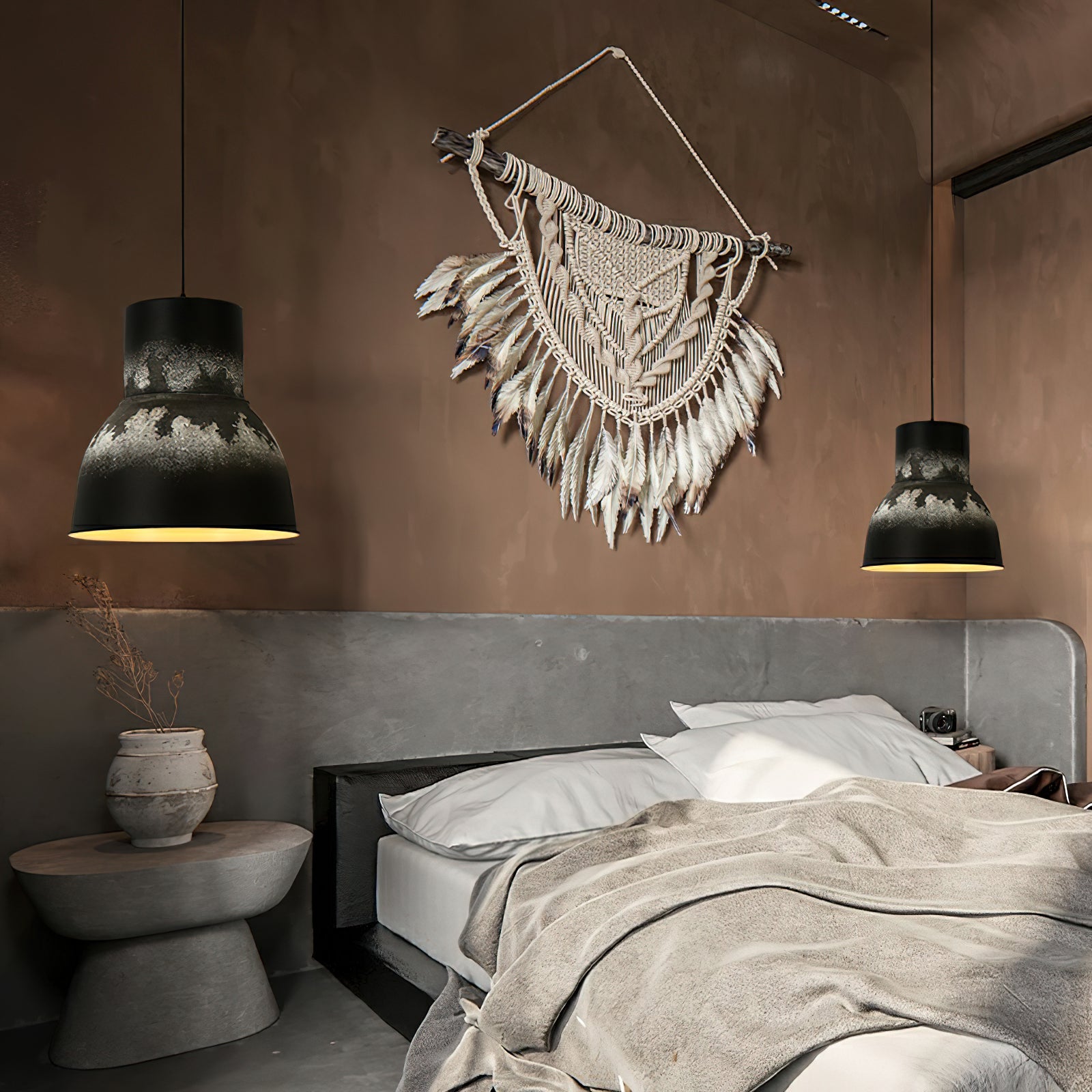 Elegant Midnight Pendant Light - Modern Black Ceiling Hanging Lamp for Dining Room, Kitchen Island & Bedroom Decor
