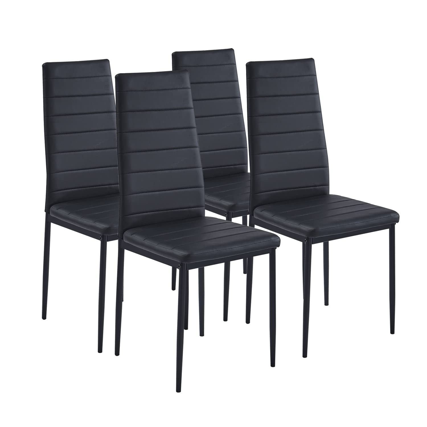 ROOIOME Set of 4 Modern Dining Chairs with Padded Seats - Mid Century Kitchen Chairs for Dining Room, Living Room & Breakfast Nook - Comfortable & Stylish 4-Piece Chair Set