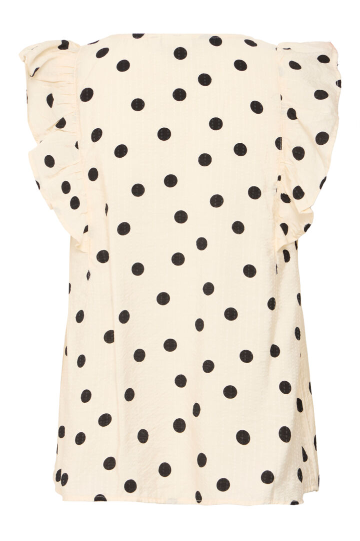 Dita Sleeveless Women's Top - Birch Dot Print Summer Blouse for Casual Wear & Date Night Outfits