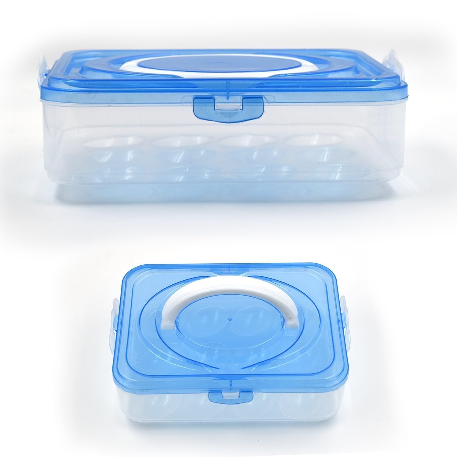 RAIYARAJ 3-Tier Plastic Egg Storage Container - Airtight Refrigerator Organizer with Carry Handle, 12-Grid Multicolor for Kitchen, Camping & Travel