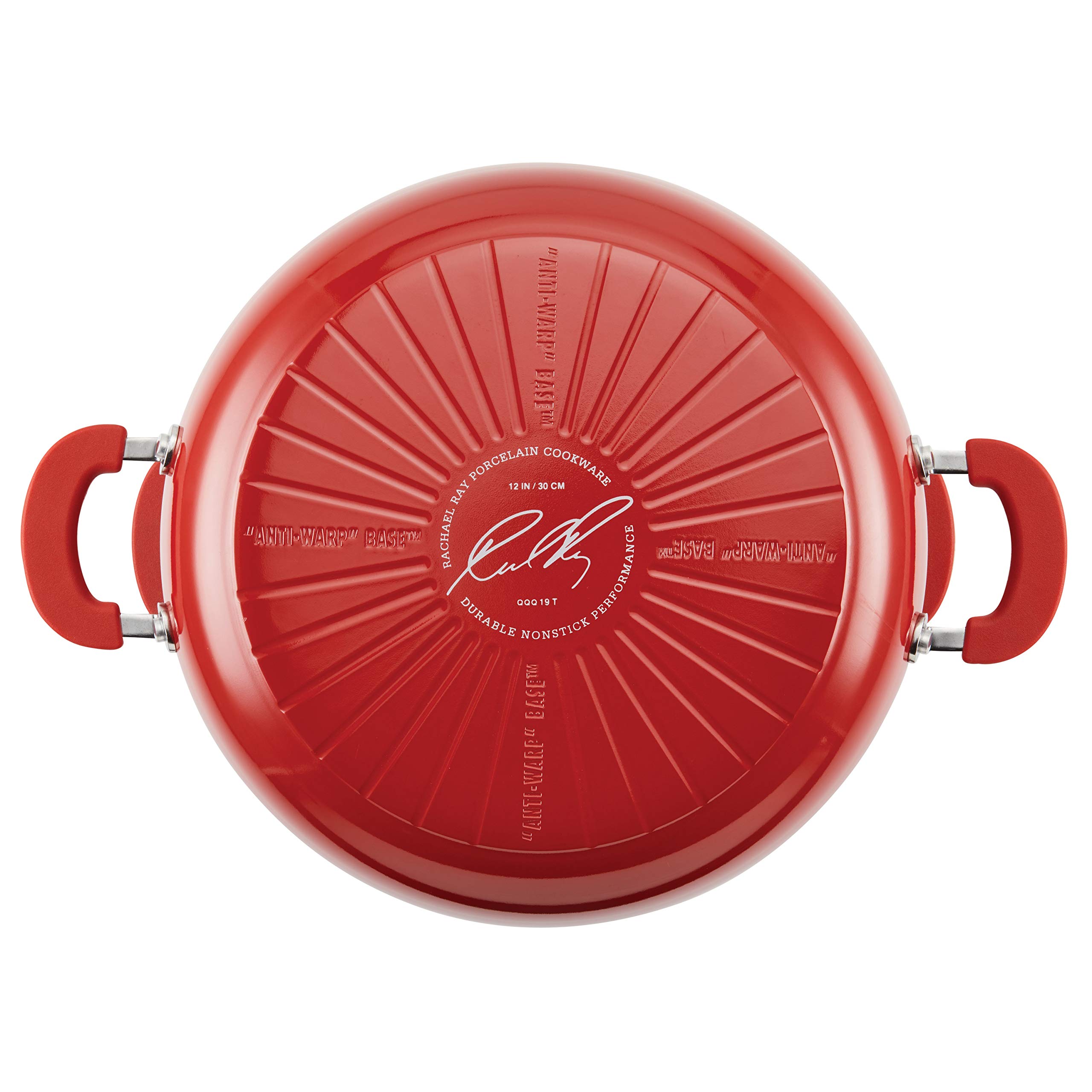 Rachael Ray 8-Piece Nonstick Cookware Set - Stackable Pots and Pans, Red | Durable Kitchen Essentials for Everyday Cooking, Baking & Meal Prep