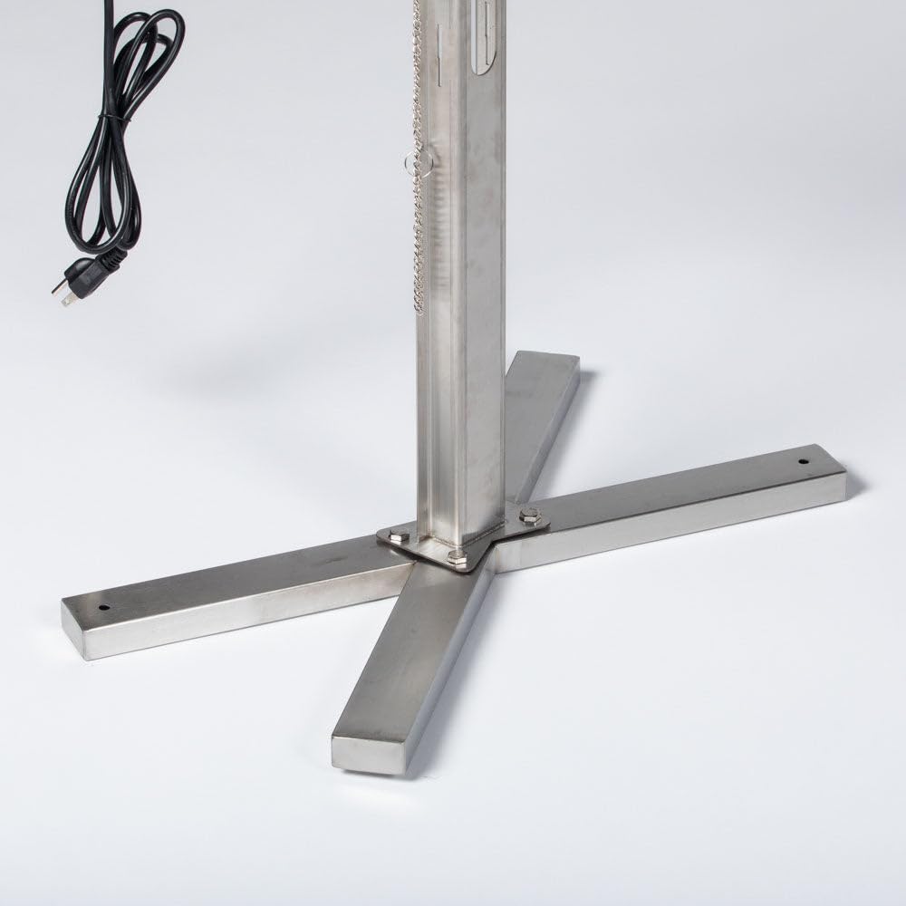 Ash & Ember 25W Tripod Rotisserie Roaster Stand - Heavy Duty 125 LB Capacity, Adjustable Height Open Fire Roaster with Stainless Steel Spit Rod - Perfect for Electric BBQ Grill, Roasting Pork, Chicken, Lamb, or Goat - Ideal for Backyard Camping, Outdoor Cooking, and Family Gatherings