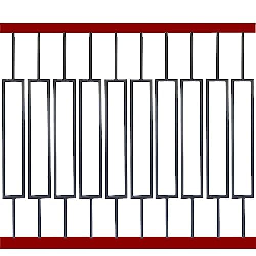 Square Wrought Iron Plain Balusters - Hollow Iron Spindles for Indoor Stair Railings (Satin Black, Pack of 10, 1/2