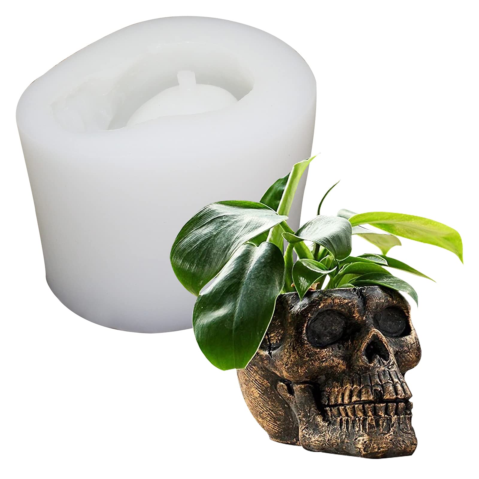 Halloween Skull Silicone Molds for Resin Casting - DIY Flower Pot, Succulent Planter & Candle Holder - Perfect for Halloween Decor, Home Garden & Craft Projects