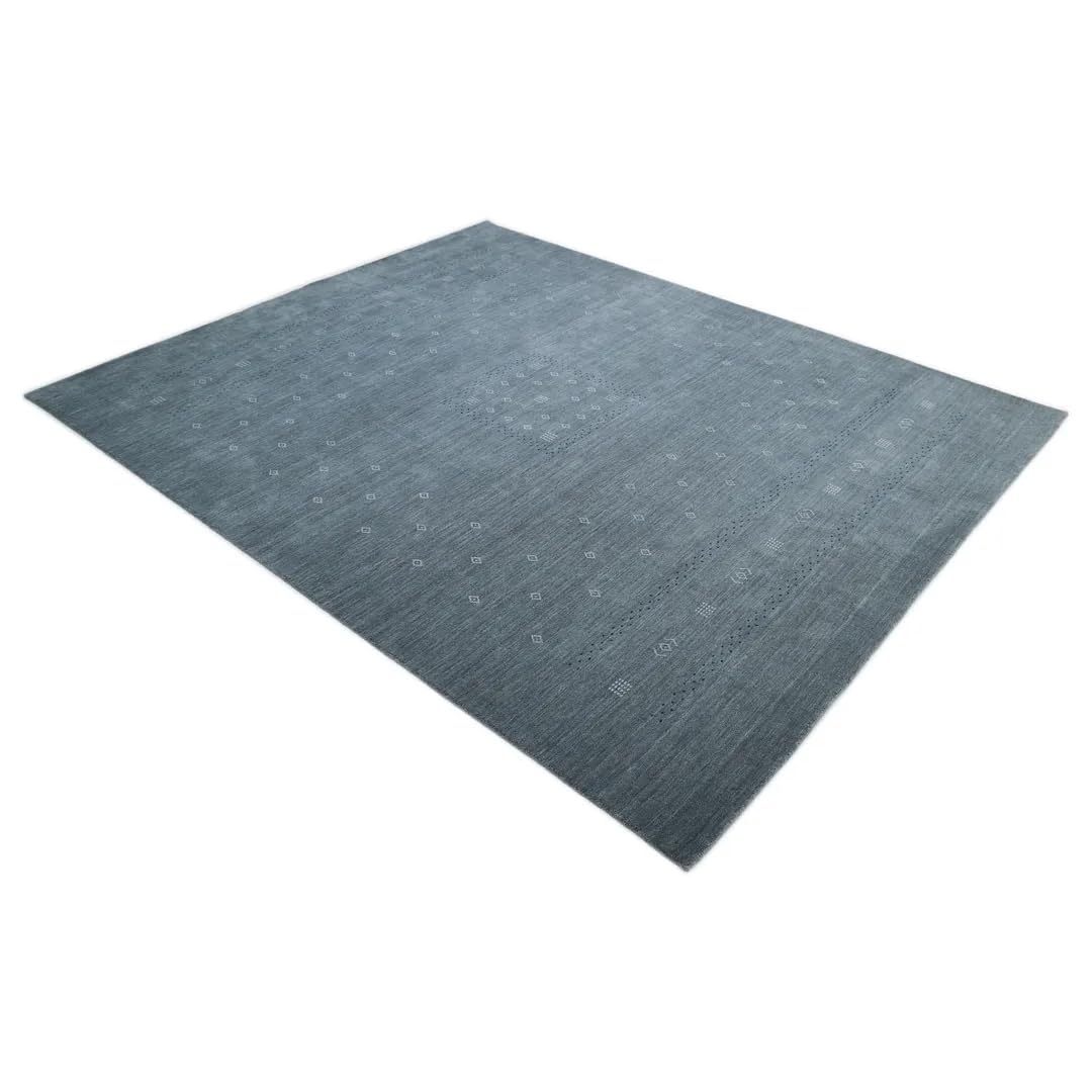 Handmade Gabbeh Bohemian Area Rug - Solo Rugs - 9x12 Feet - Grey - Soft & Durable - Perfect for Living Room, Bedroom, or Boho Home Decor