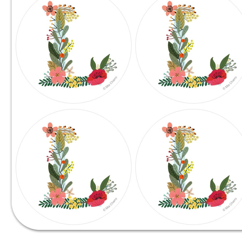 Floral Monogram Letter L Stickers for Planner, Calendar, Scrapbooking & DIY Crafts - Perfect for Bullet Journals, Scrapbooks, and Handmade Cards