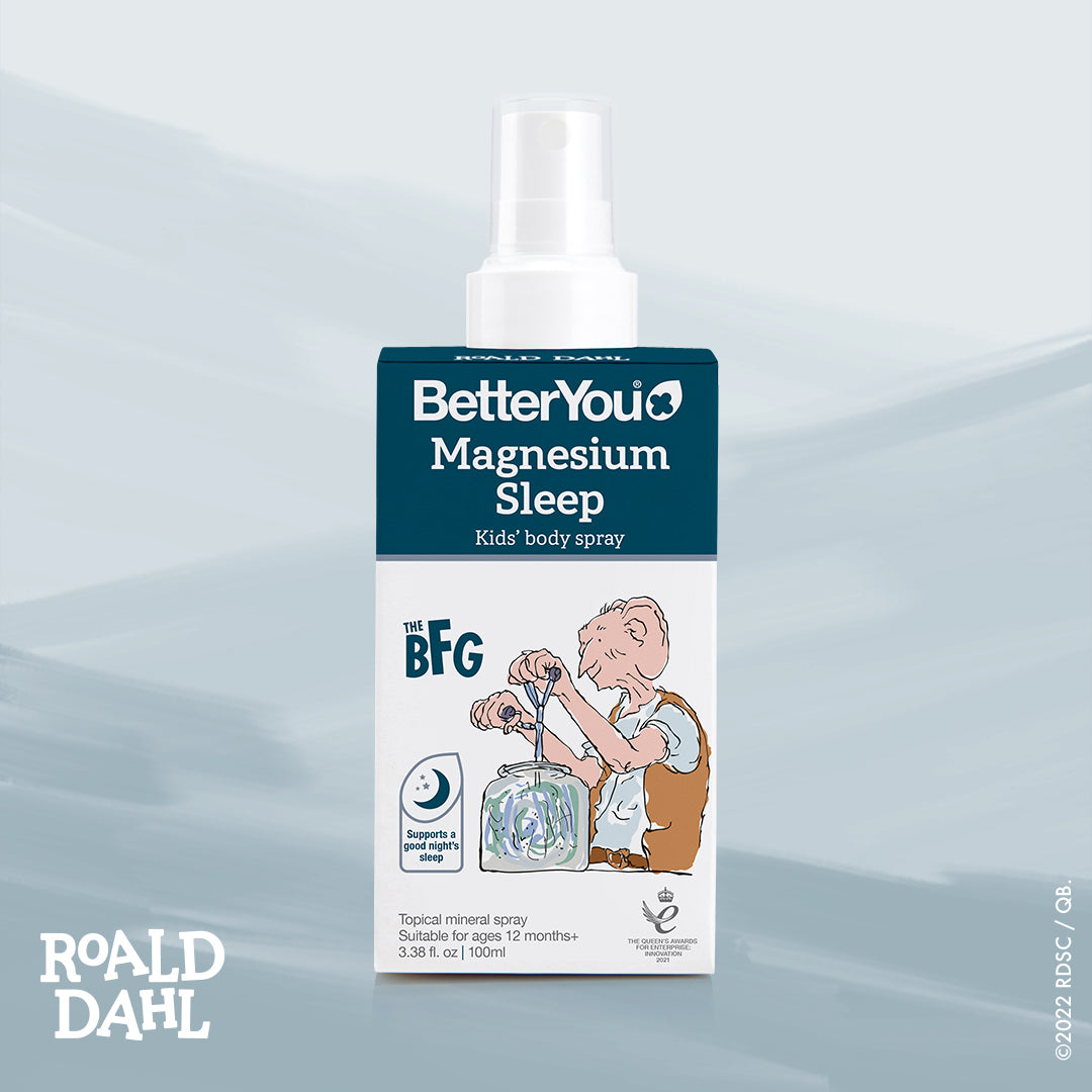 BetterYou Roald Dahl Kids Sleep Body Spray 100ml - Natural Lavender & Chamomile Aromatherapy for Children's Bedtime Relaxation | Perfect for Nighttime Routine, Calming Anxious Kids & Promoting Peaceful Sleep