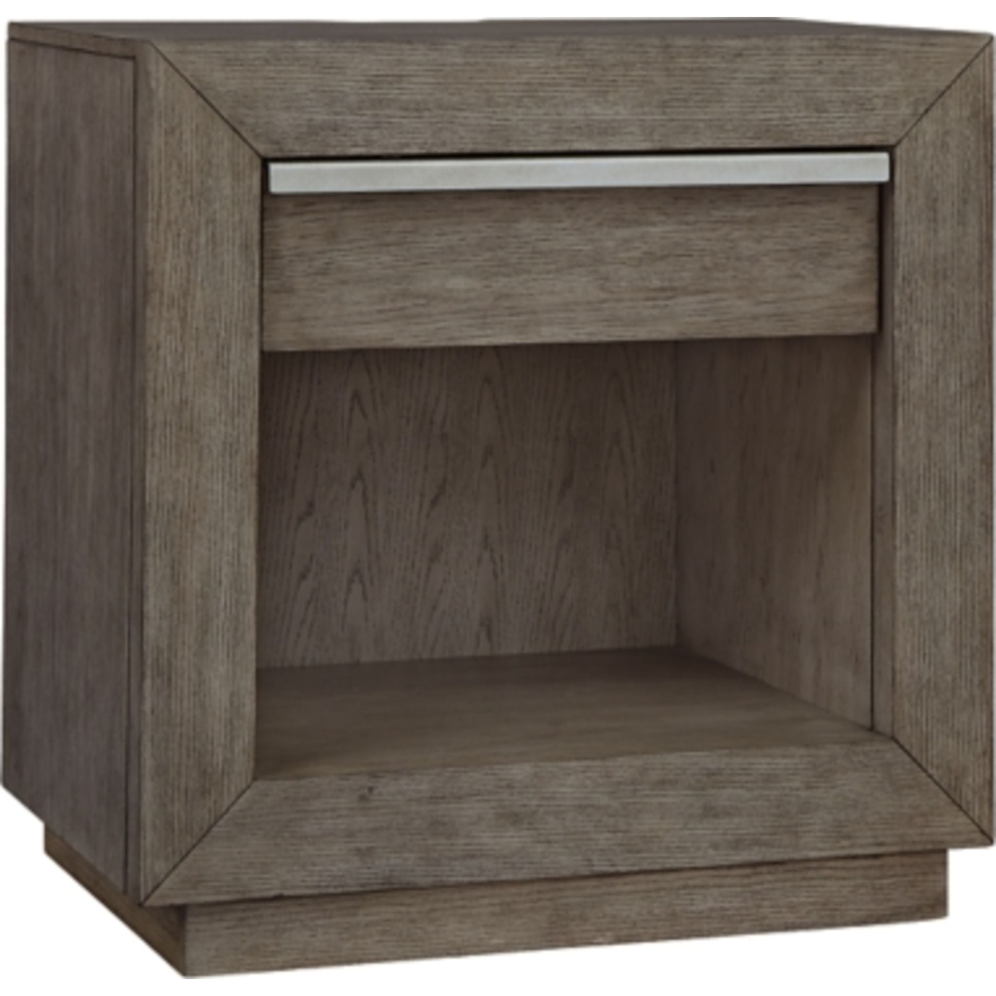 Anibecca Nightstand - Weathered Gray Finish, Modern Bedside Table with Storage Drawer for Bedroom, Living Room, or Office
