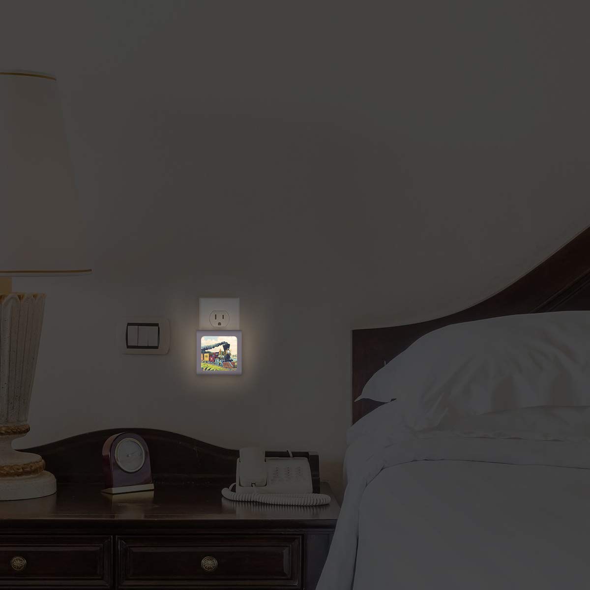 Dimmable LED Night Light with Auto On/Off Sensor - Adjustable Brightness & Warm White Light for Bathroom, Hallway, Nursery & Bedroom | Energy-Efficient Plug-in Nightlight for Kids & Adults | Perfect for Nighttime Safety & Comfort