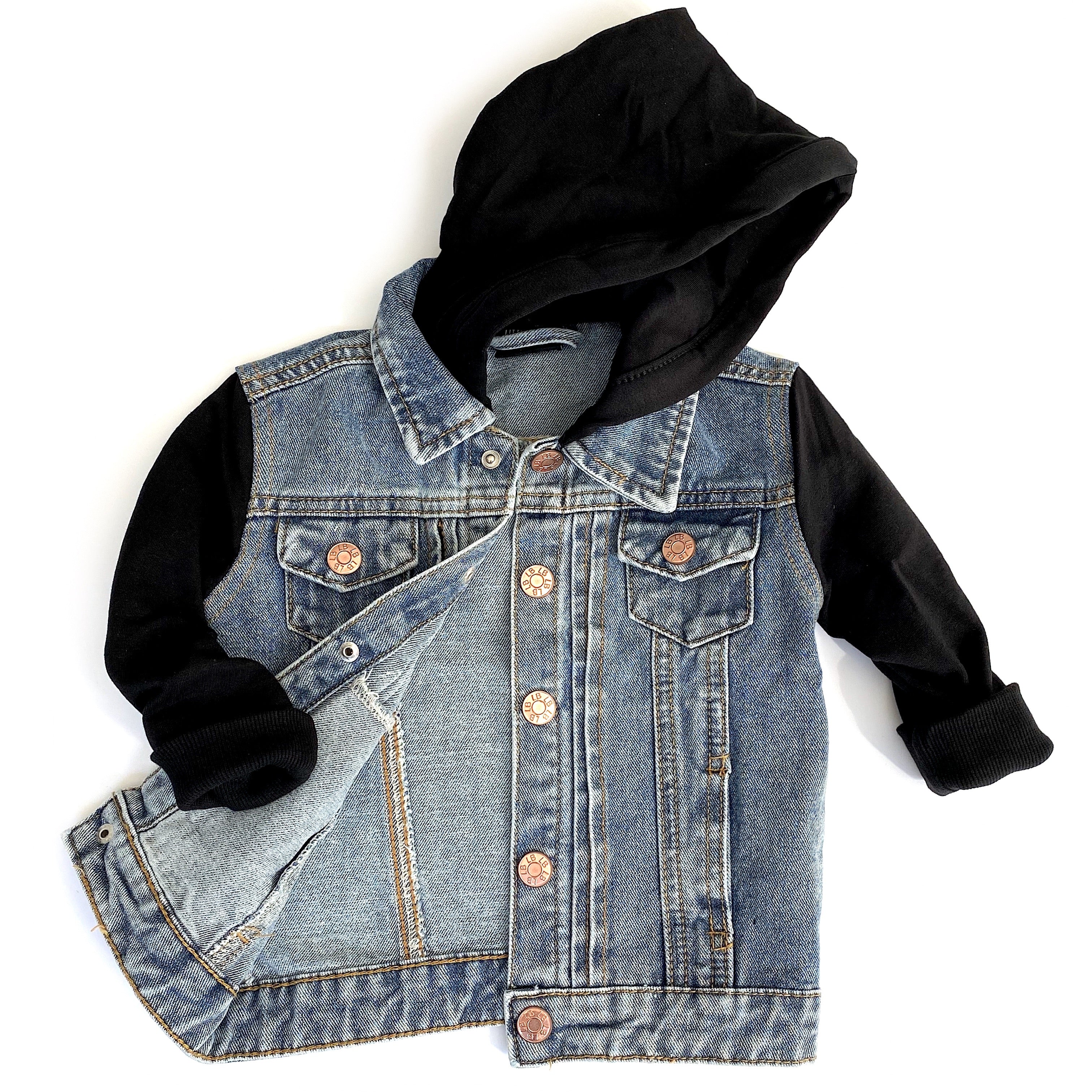Men's Black Hooded Denim Jacket - Stylish Casual Outerwear for Fall & Winter | Perfect for Streetwear, Layering & Everyday Fashion