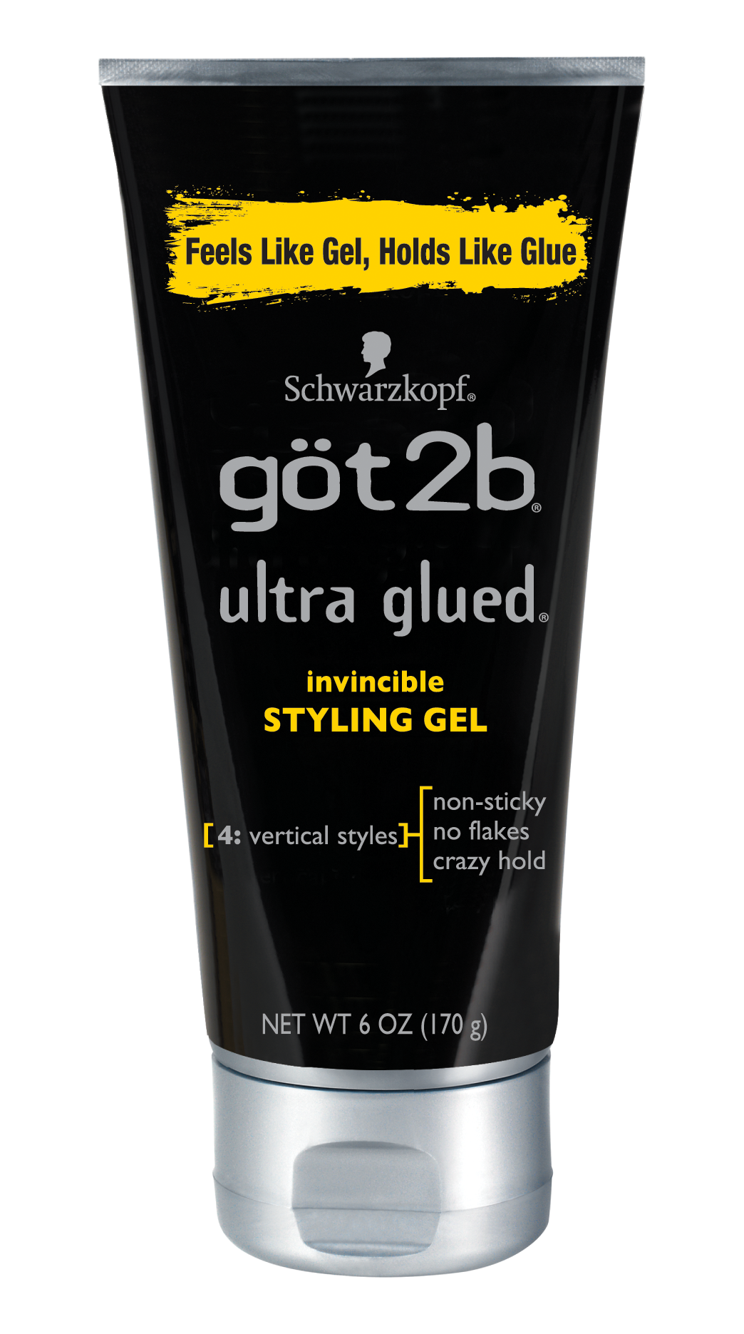 GOT2B GLUED INVINCIBLE Styling Hair Gel - 6 oz for Strong Hold & Long-Lasting Style | Perfect for Spikes, Mohawks & Extreme Hairstyles