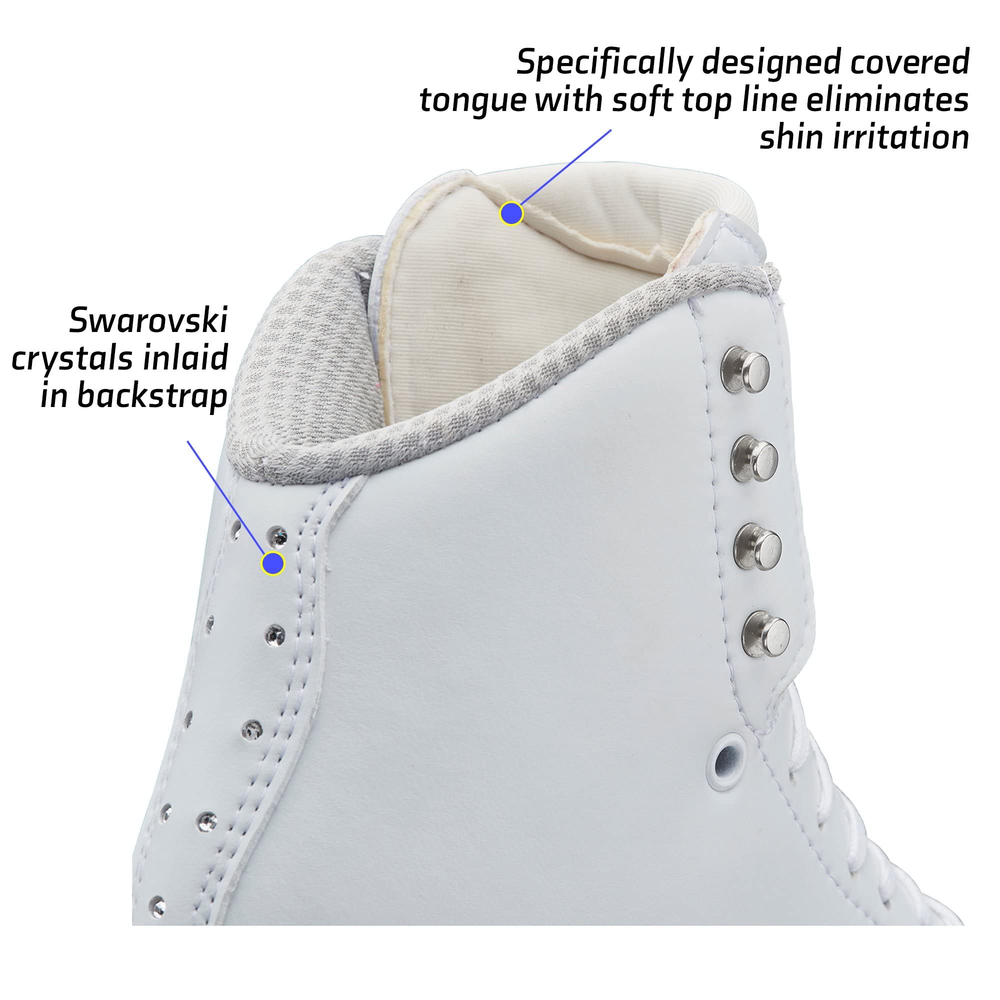 Jackson Elle Women's & Girls' Figure Ice Skates - Size 7.5 Regular Width - Premium Comfort for Recreational & Competitive Skating - Perfect for Ice Rinks, Training & Performances