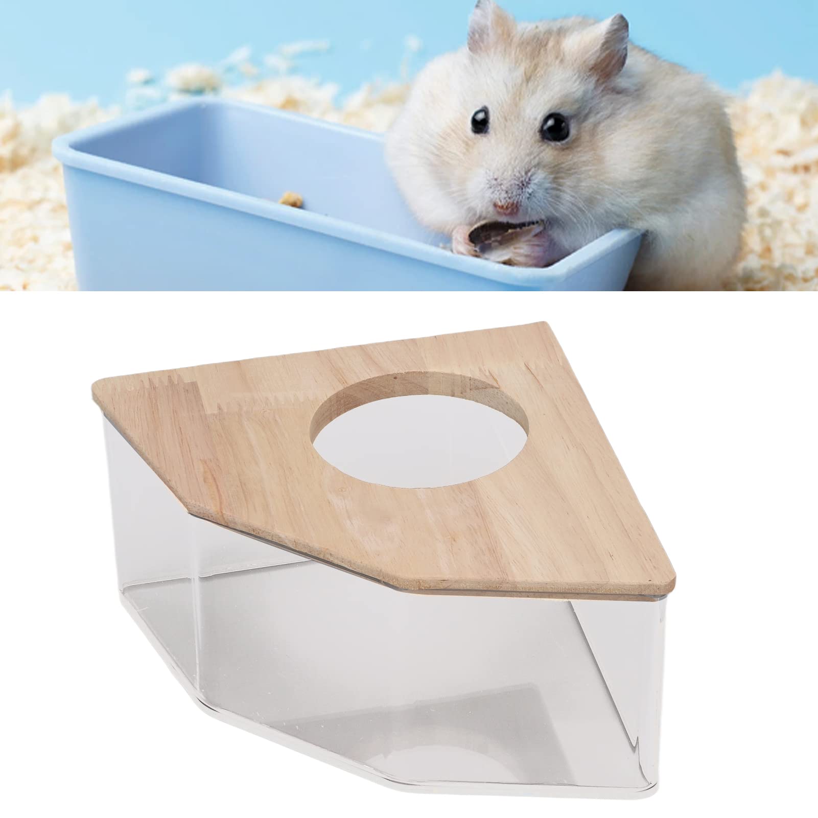 EVTSCAN Hamster Sand Bath Box - Acrylic Small Pet Bathroom with Right Angle Fan for Dwarf Hamsters & Gerbils - Perfect for Cage Cleaning & Playtime