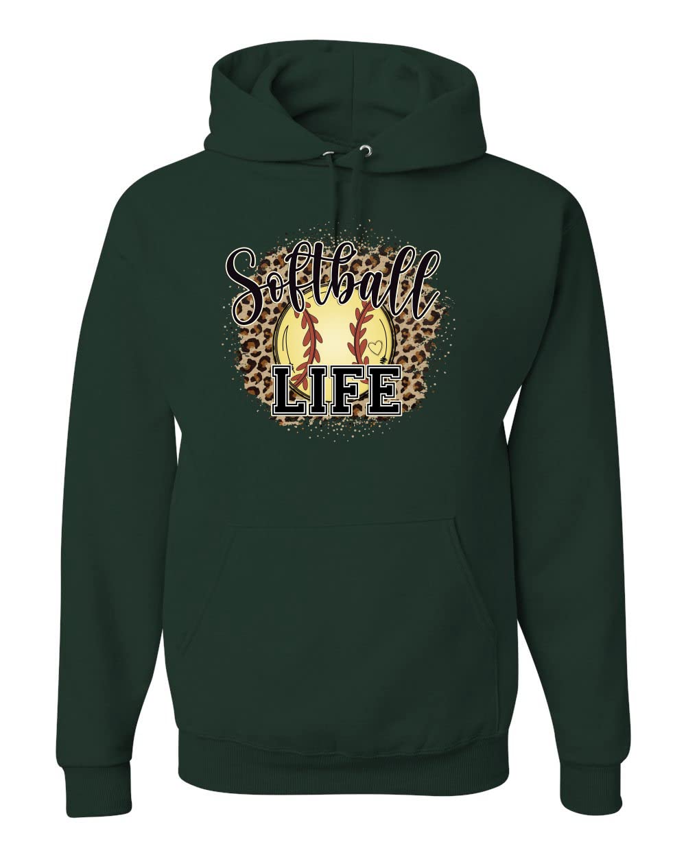Wild Bobby Softball Life Animal Print Graphic Hoodie - Unisex Sports Sweatshirt for Girls & Boys | Perfect for Baseball Practice, School Spirit & Casual Wear