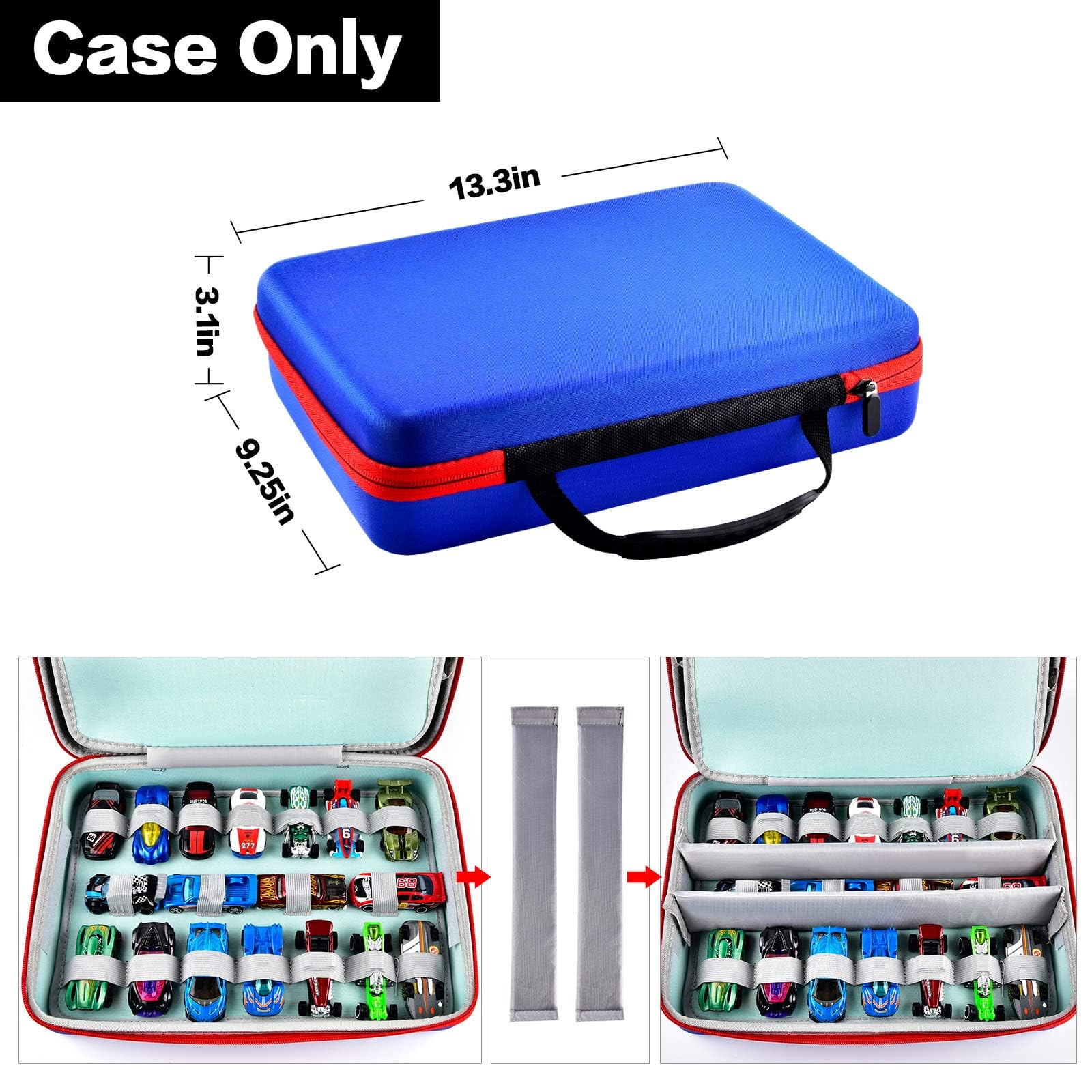 GWCASE Toy Car Organizer Storage Case - Compatible with Hot Wheels & Matchbox Cars, Diecast Mini Model Vehicle Carrying Container Bag (Box Only) - Perfect for Kids' Room Organization & Travel Toy Storage