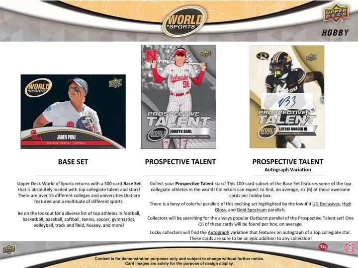 2025 Upper Deck World of Sports Volume 1 Multisport Hobby Box - 24 Packs with Exclusive Collectible Cards - Perfect for Sports Fans, Collectors & Trading Card Enthusiasts