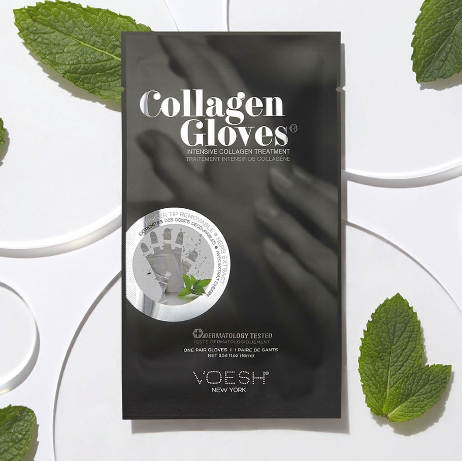 Voesh Collagen Peppermint Gloves - Moisturizing Hand Treatment for Dry Skin - Perfect for Spa, Home Care & Winter Hand Protection