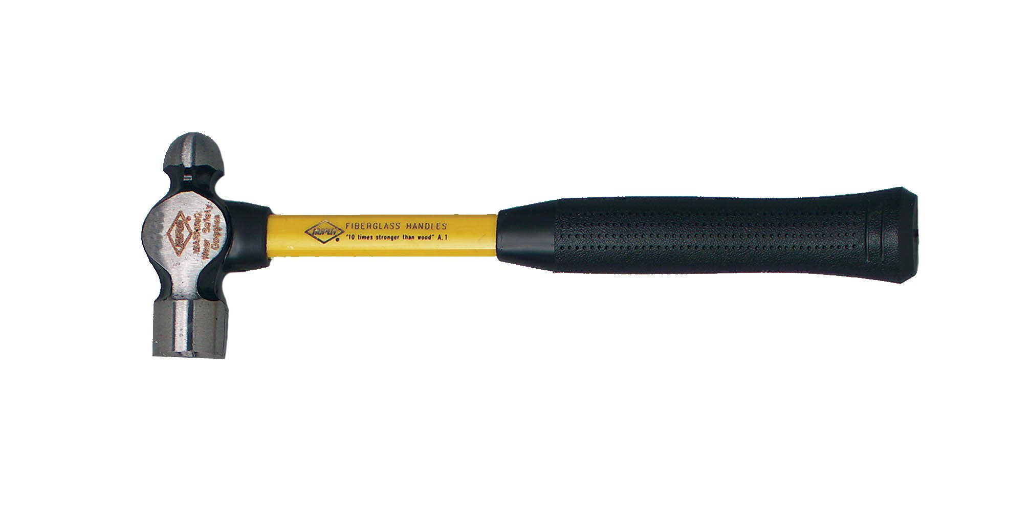 11-Inch Ball Peen Hammer with Cushion Grip Fiberglass Handle - Perfect for Metalworking, Woodworking & DIY Home Projects