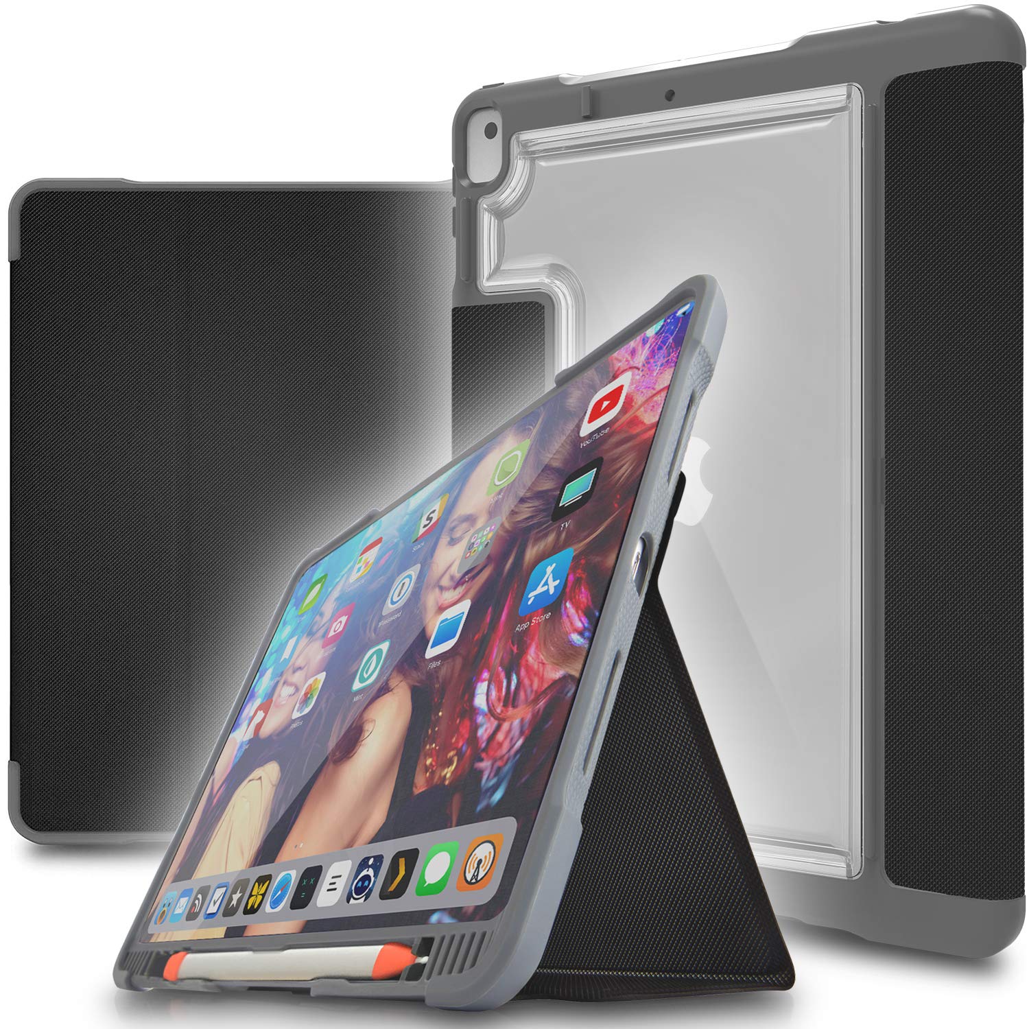 STM Dux Plus Duo Protective Case for iPad Air 3rd Generation & iPad Pro 10.5 Inch - Shockproof Cover with Pencil Holder - Perfect for Work, Travel & School Use - Black