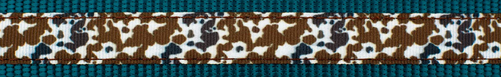 Country Brook Design - Cow Print Ribbon on Teal Nylon Webbing for DIY Crafts, Gift Wrapping, and Scrapbooking | Fashion Accessory and Home Decor