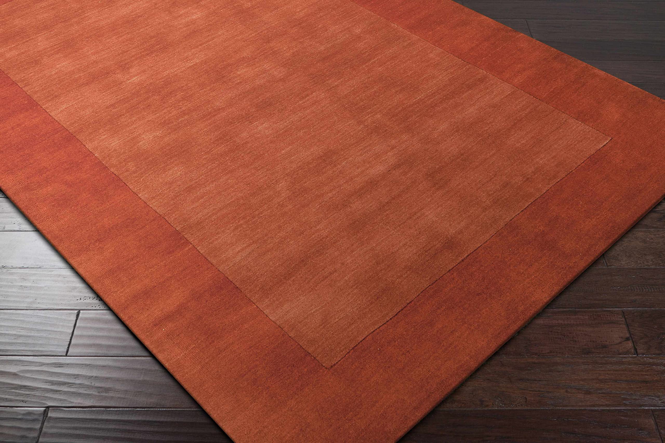Hauteloom Lowmansville Wool Area Rug for Living Room & Bedroom - Solid Red with Border - 2' x 3' - Soft & Durable - Perfect for Cozy Home Decor