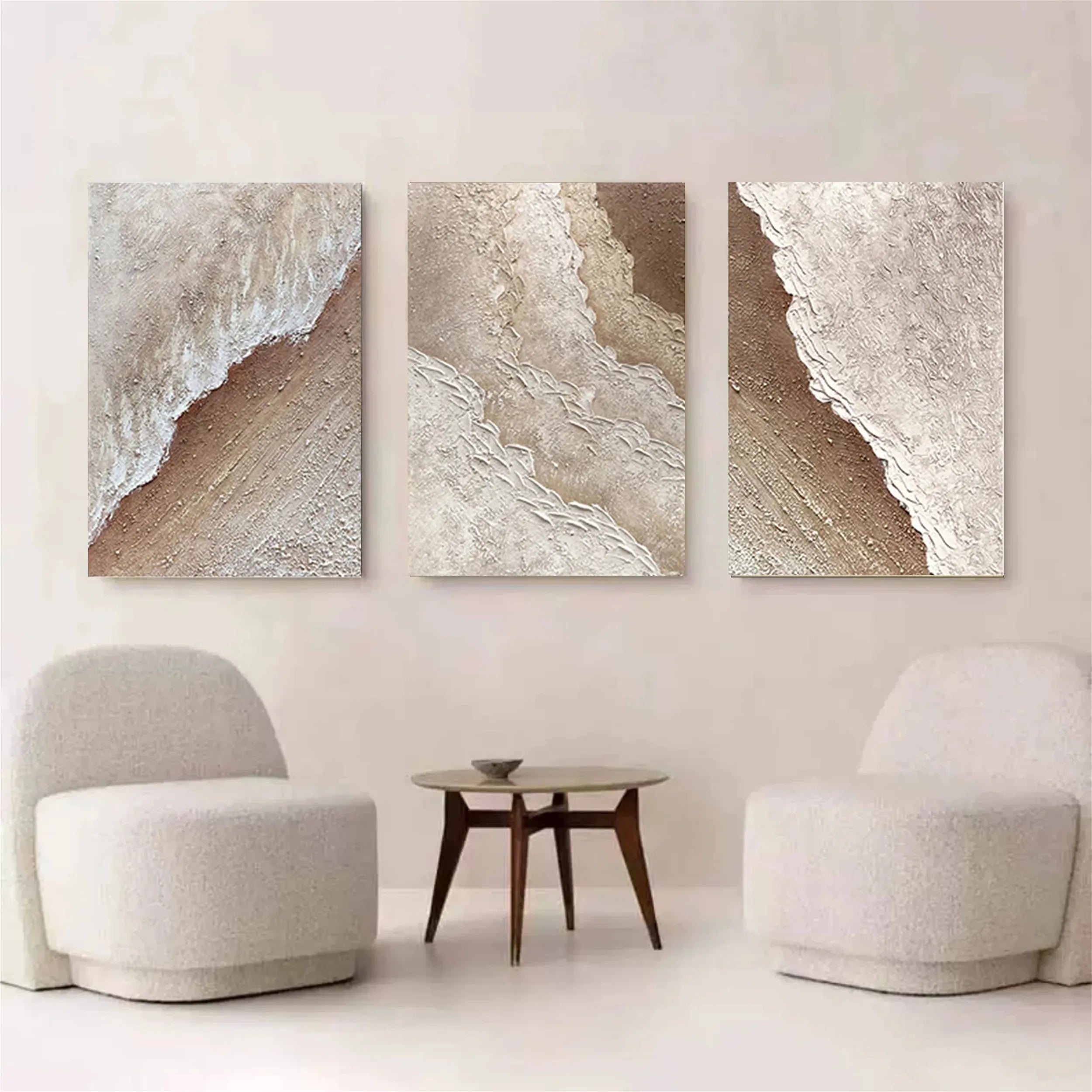 Ocean and Sky Wall Art Set of 3 - Coastal Beach Decor Paintings for Living Room, Bedroom & Office - Modern Seascape Canvas Prints (OS 147)